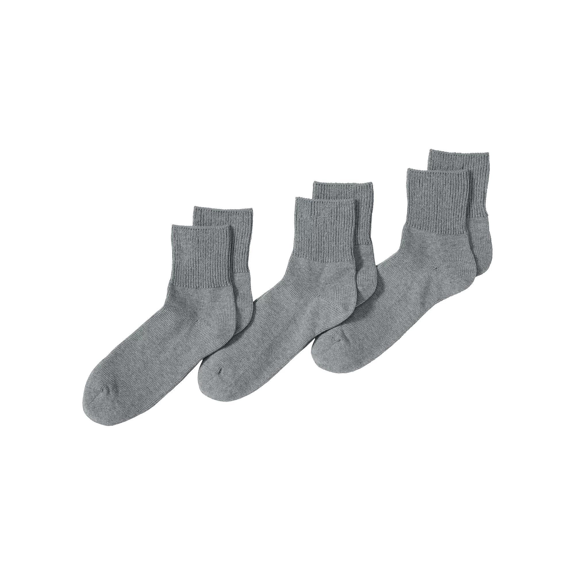 Men's Lands' End 3-Pack Cotton Rib Quarter-Crew Socks, Size: Medium, Pewter Grey Product Image