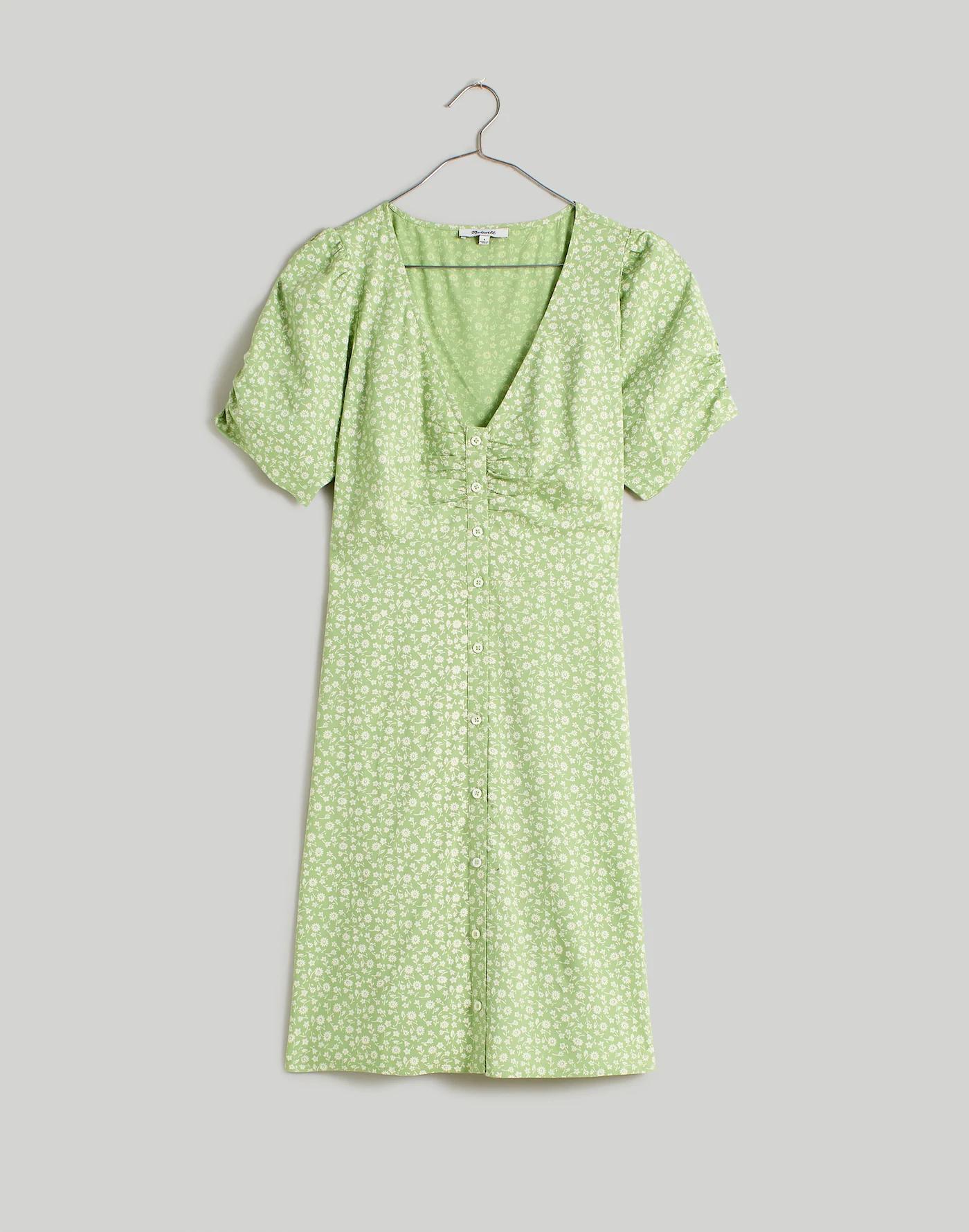 V-Neck Button-Front Mini Dress Product Image