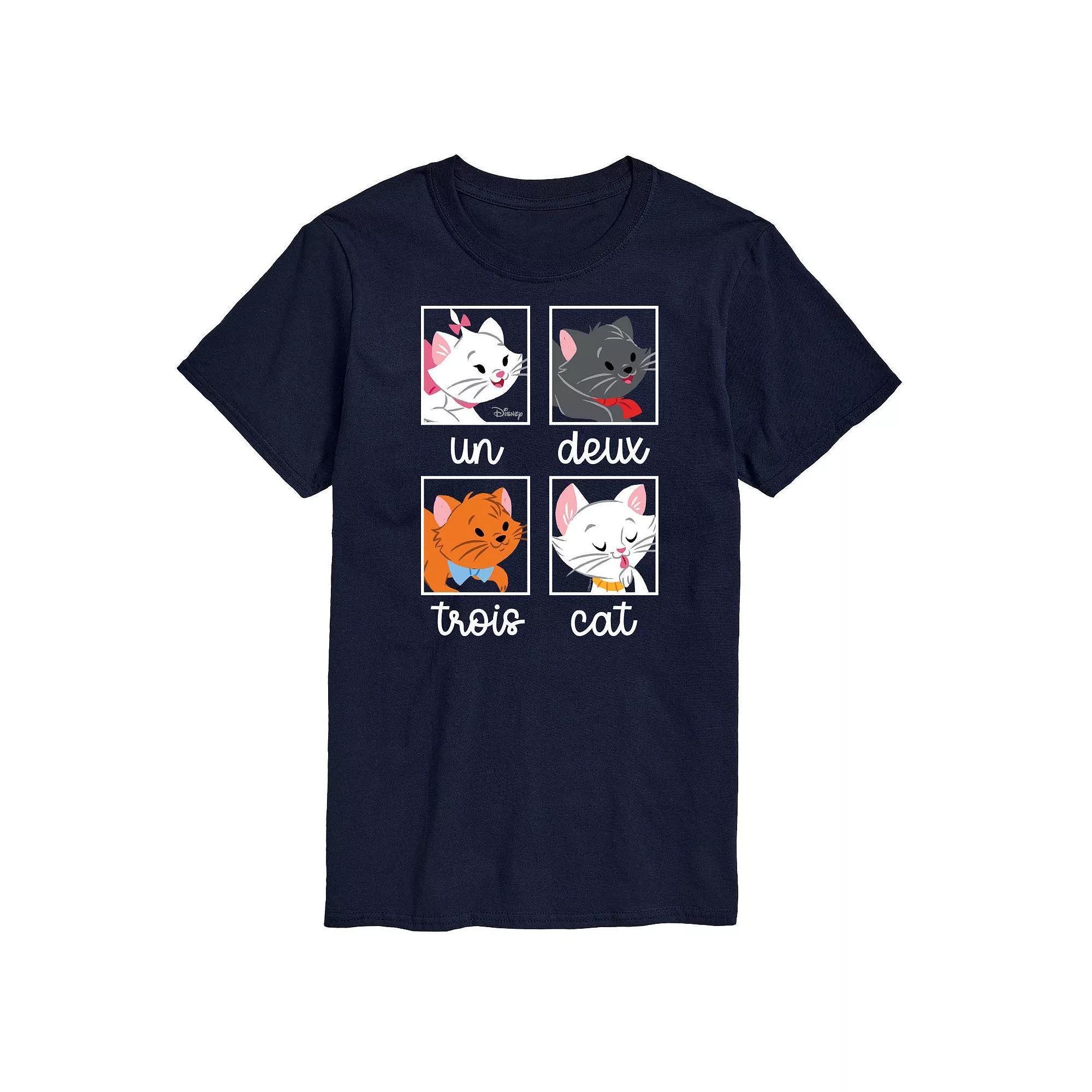 Disneys Cats & Dogs Big & Tall Un Deux Trois Cat Graphic Tee, Mens Blue Product Image