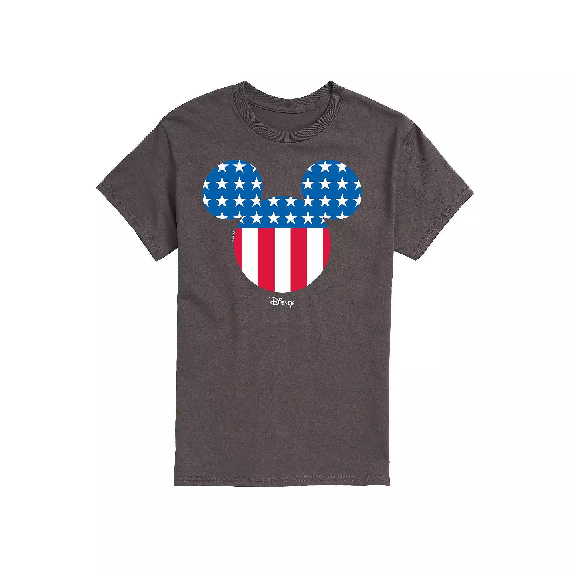 Disneys Mickey Mouse Mens Silhouette Graphic Tee Blue Product Image