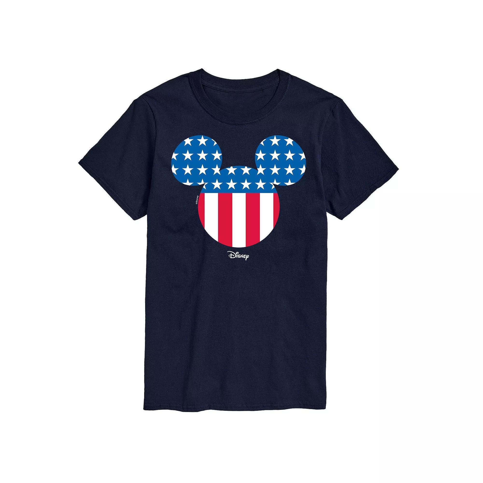Disneys Mickey Mouse Mens Silhouette Graphic Tee Blue Product Image