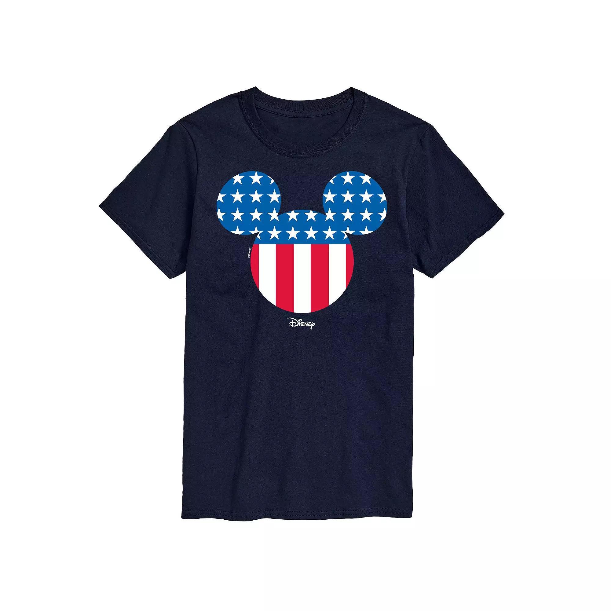 Disneys Mickey Mouse Mens Silhouette Graphic Tee Blue Product Image
