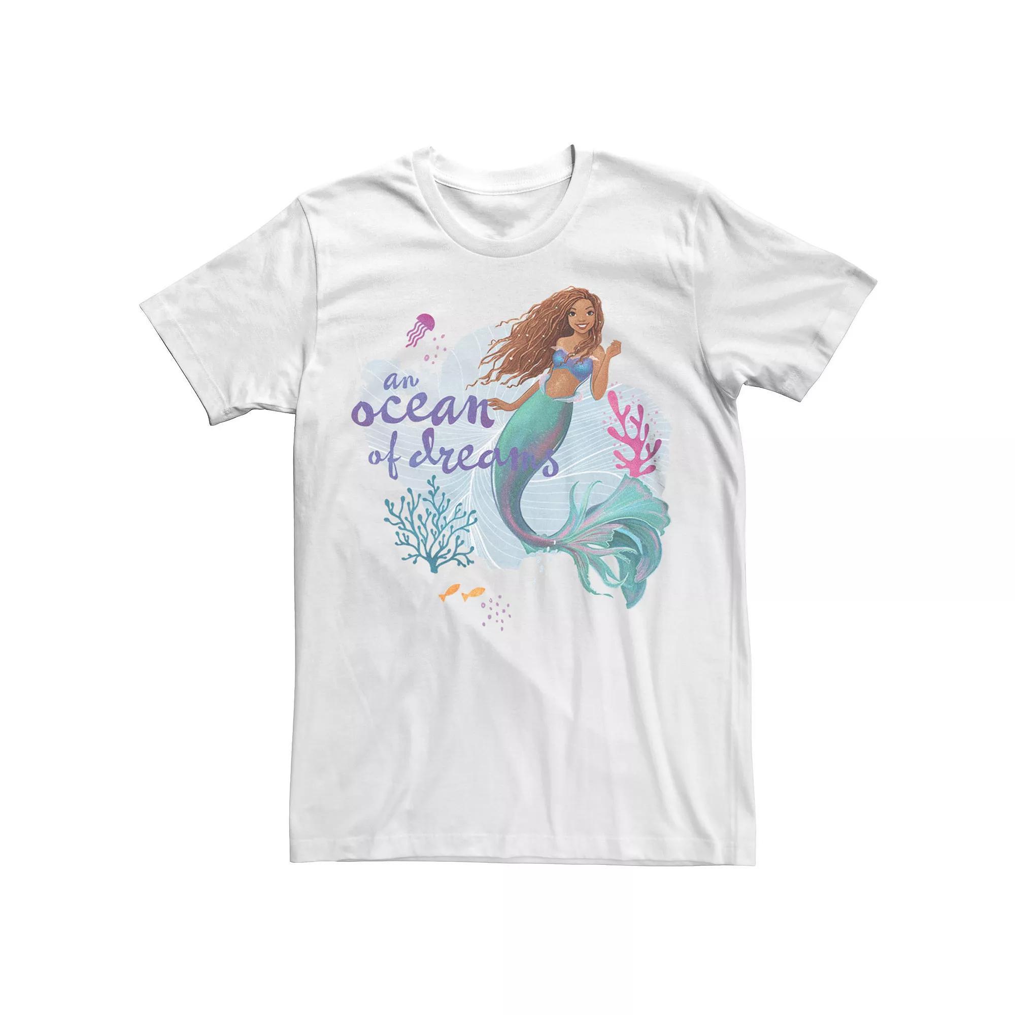 Disney's The Little Mermaid Big & Tall Live Action Ariel An Ocean Of Dreams Graphic Tee, Men's, Size: 5XL, White Product Image