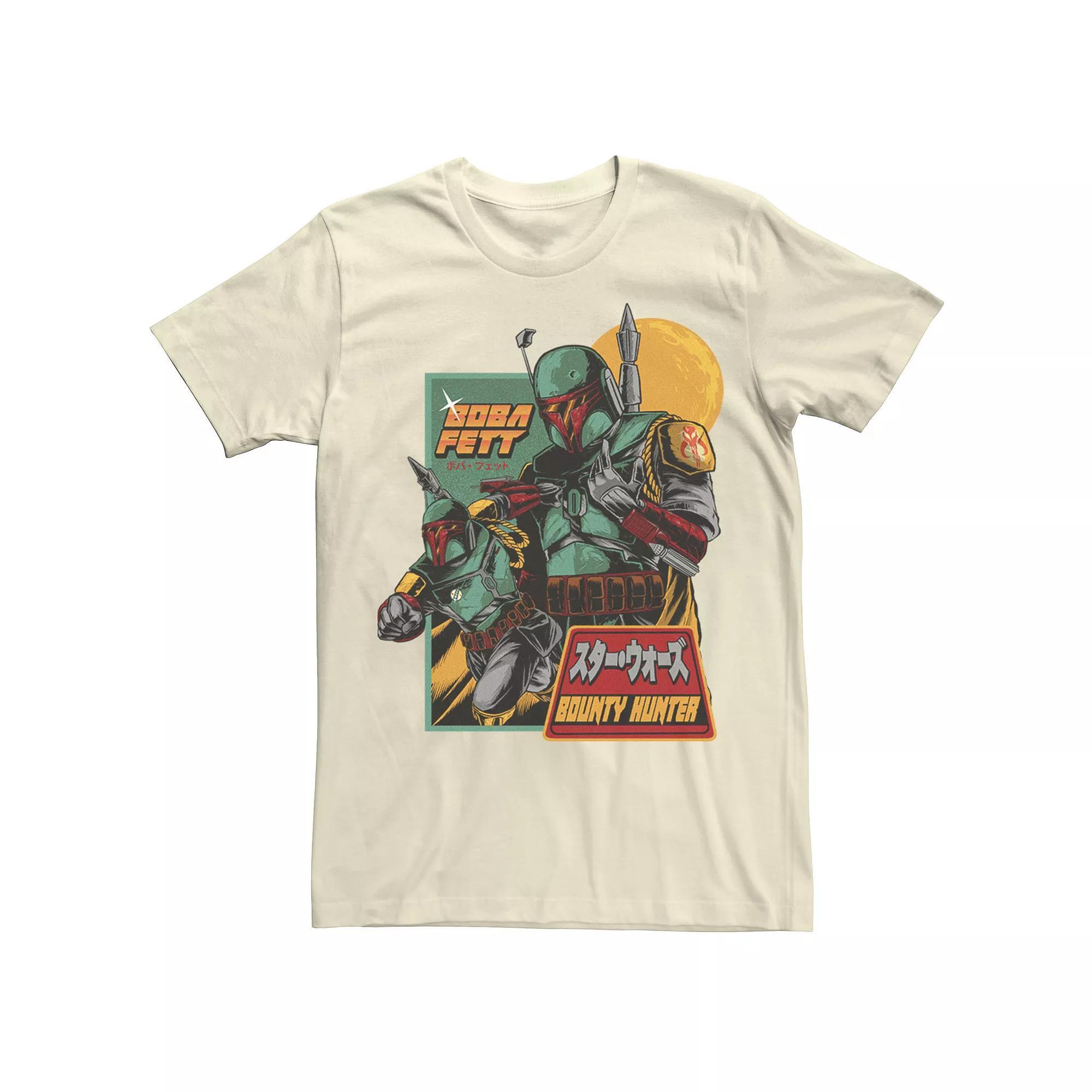 Big & Tall Star Wars Boba Fett Bounty Hunter Retro Poster Tee, Men's, Size: Medium, Natural Product Image