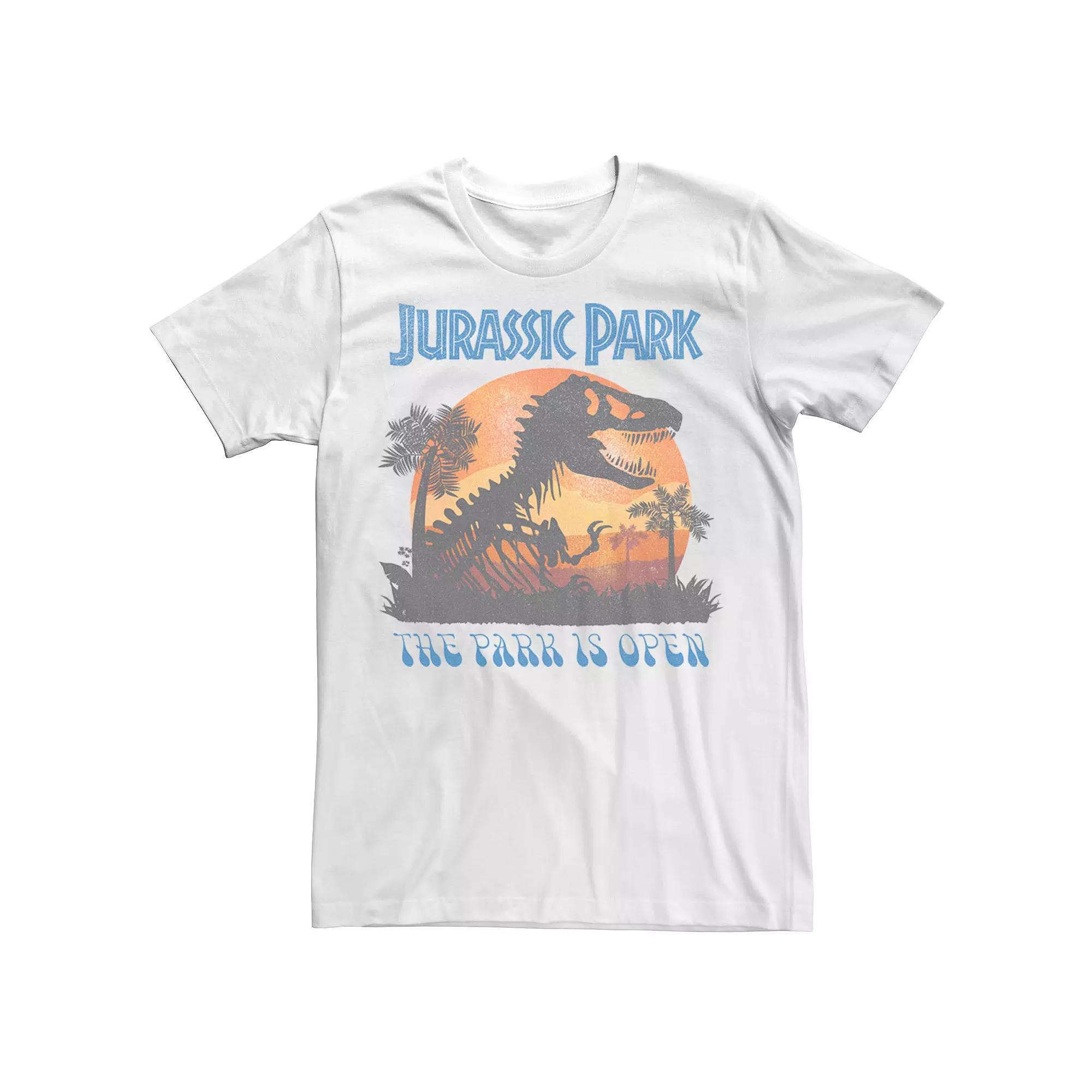 Men's Jurassic Park The Park Is Open Retro Poster Tee, Size: Small, White Product Image