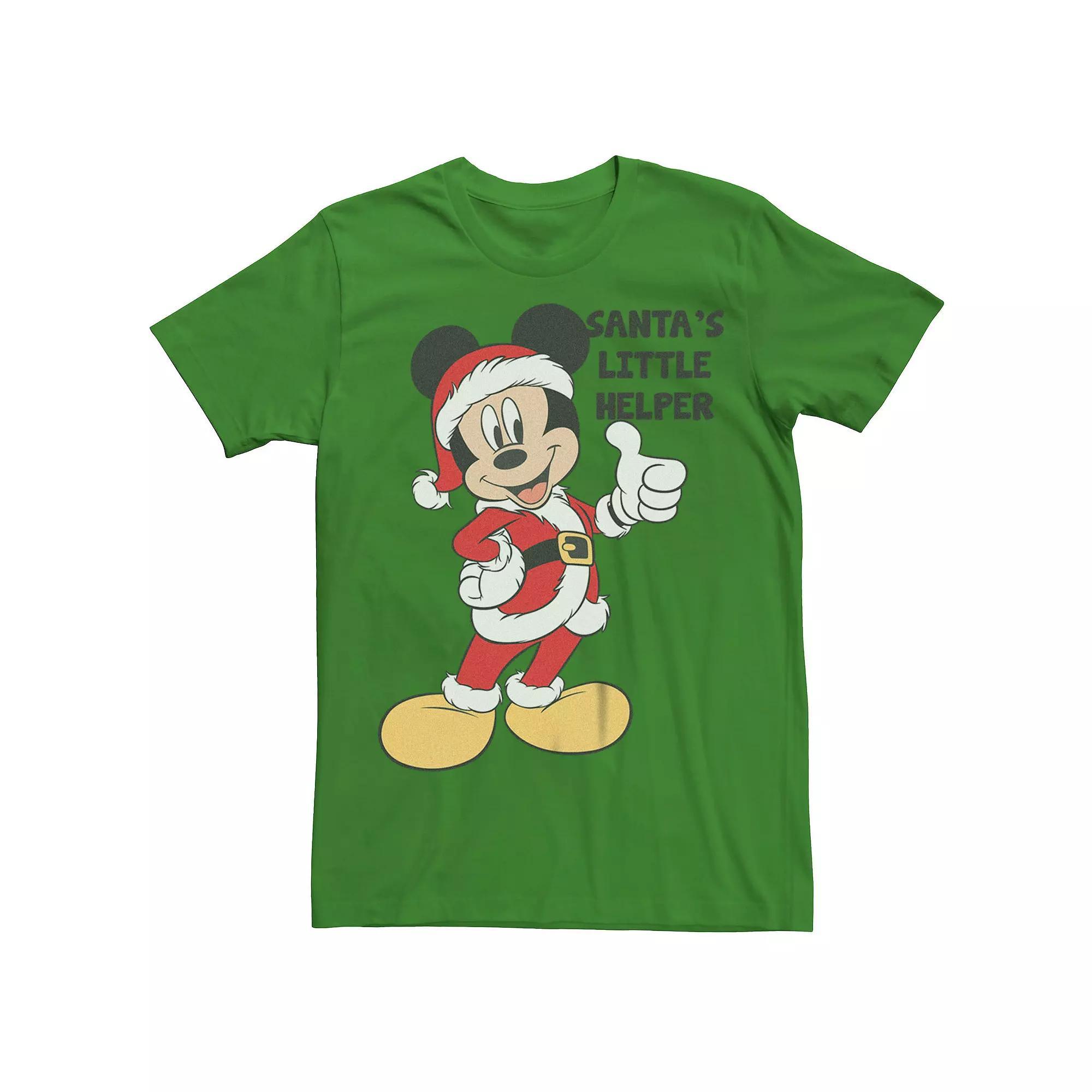 Disney's Mickey Mouse Men's Santa's Little Helper Tee, Size: Medium, Kelly Product Image