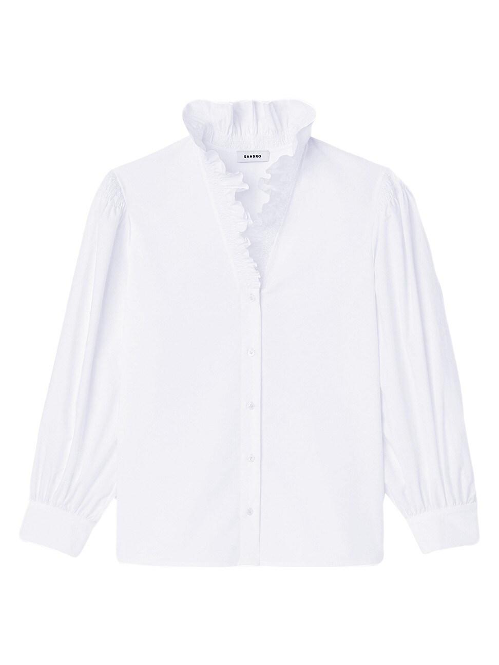 Womens Cotton Shirt With Fancy Collar Product Image