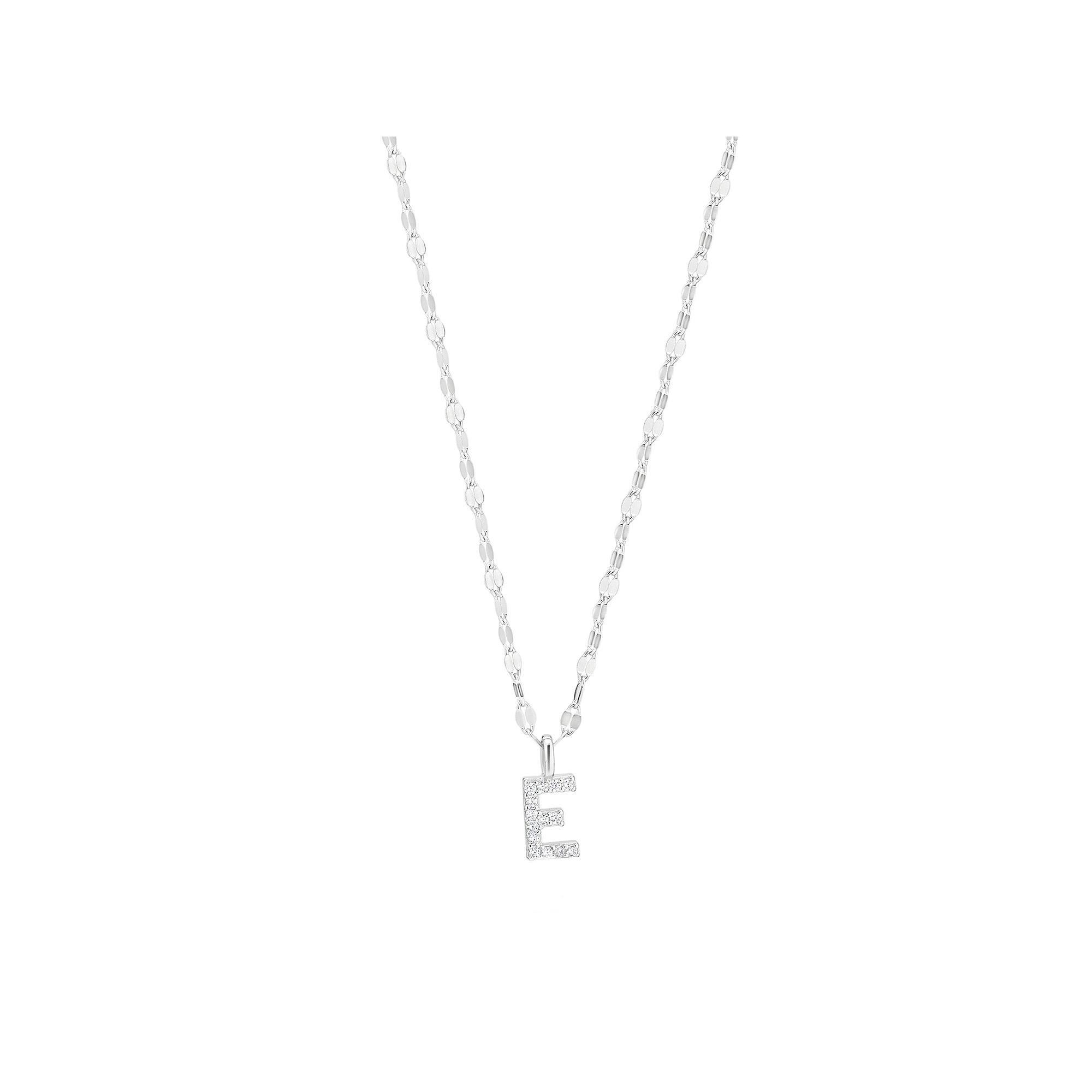 Judy Crowell Sterling Silver Cubic Zirconia Pave Mirror Chain Initial Necklace, Women's, Size: 18" Product Image