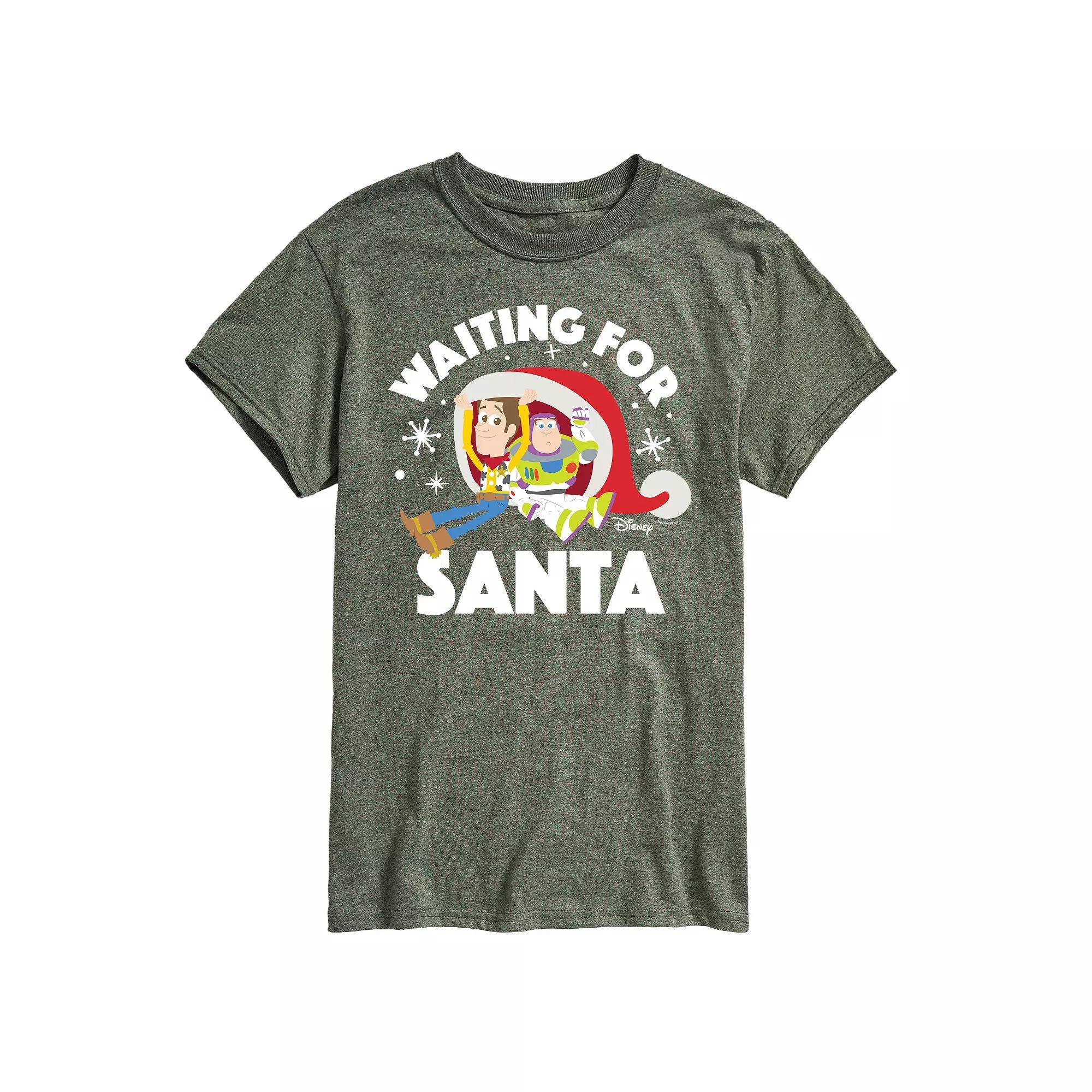 Disney / Pixars Toy Story Woody & Buzz Lightyear Mens Waiting For Santa Graphic Tee Product Image