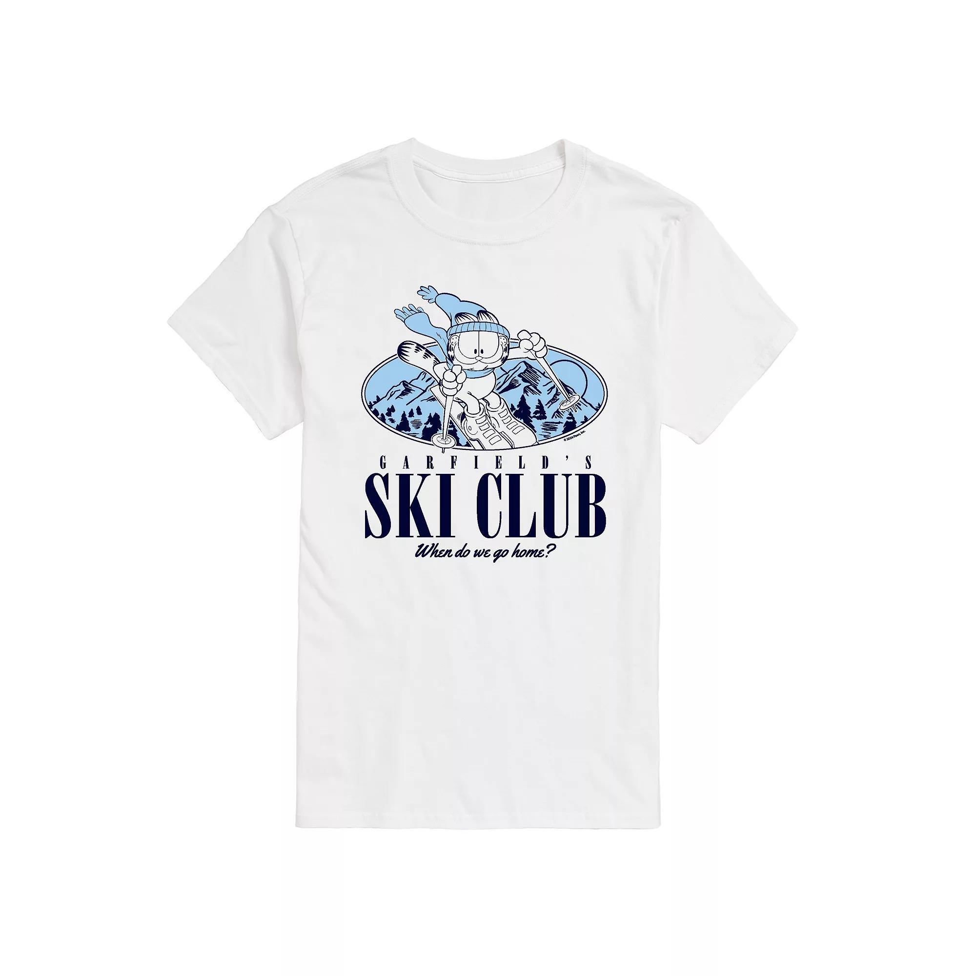Big & Tall Garfield Ski Club Retro Graphic Tee, Mens Product Image