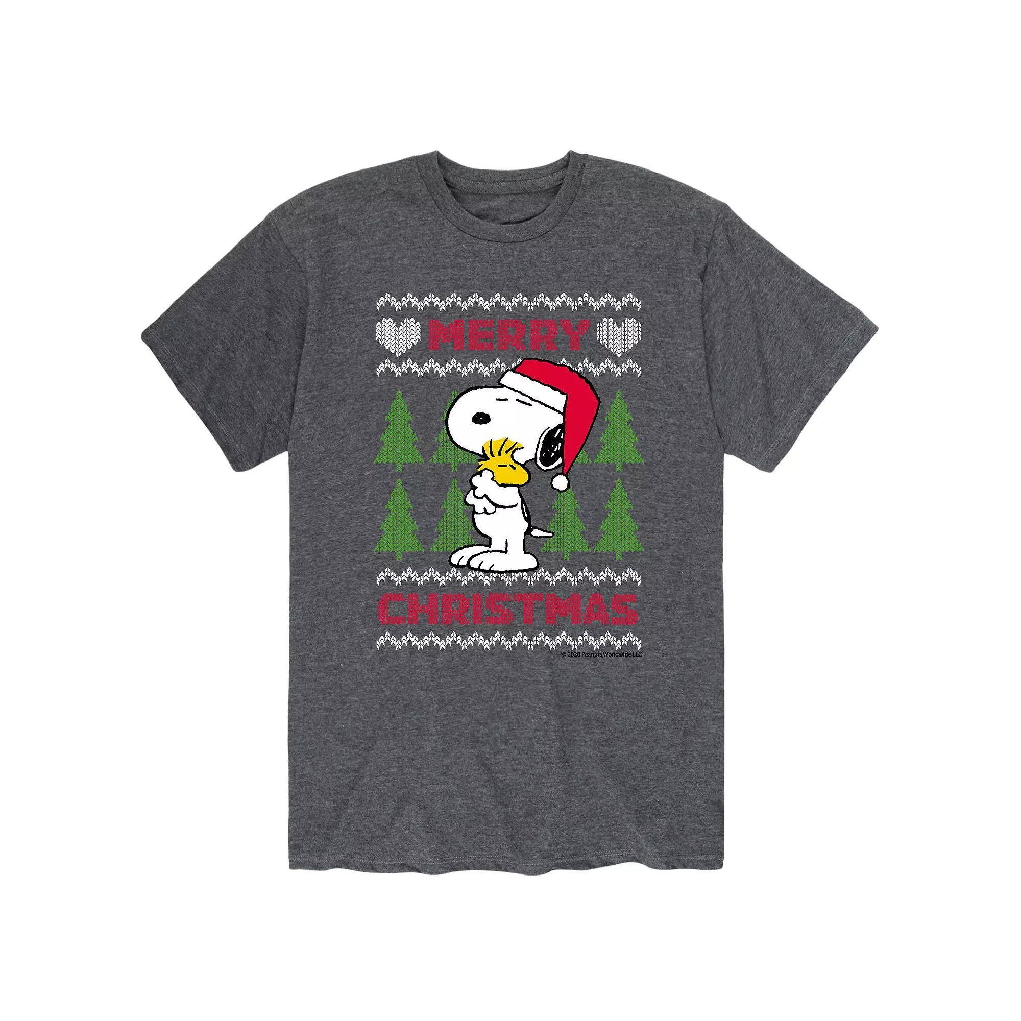 Mens Peanuts Sweater Tee Heather Grey Product Image