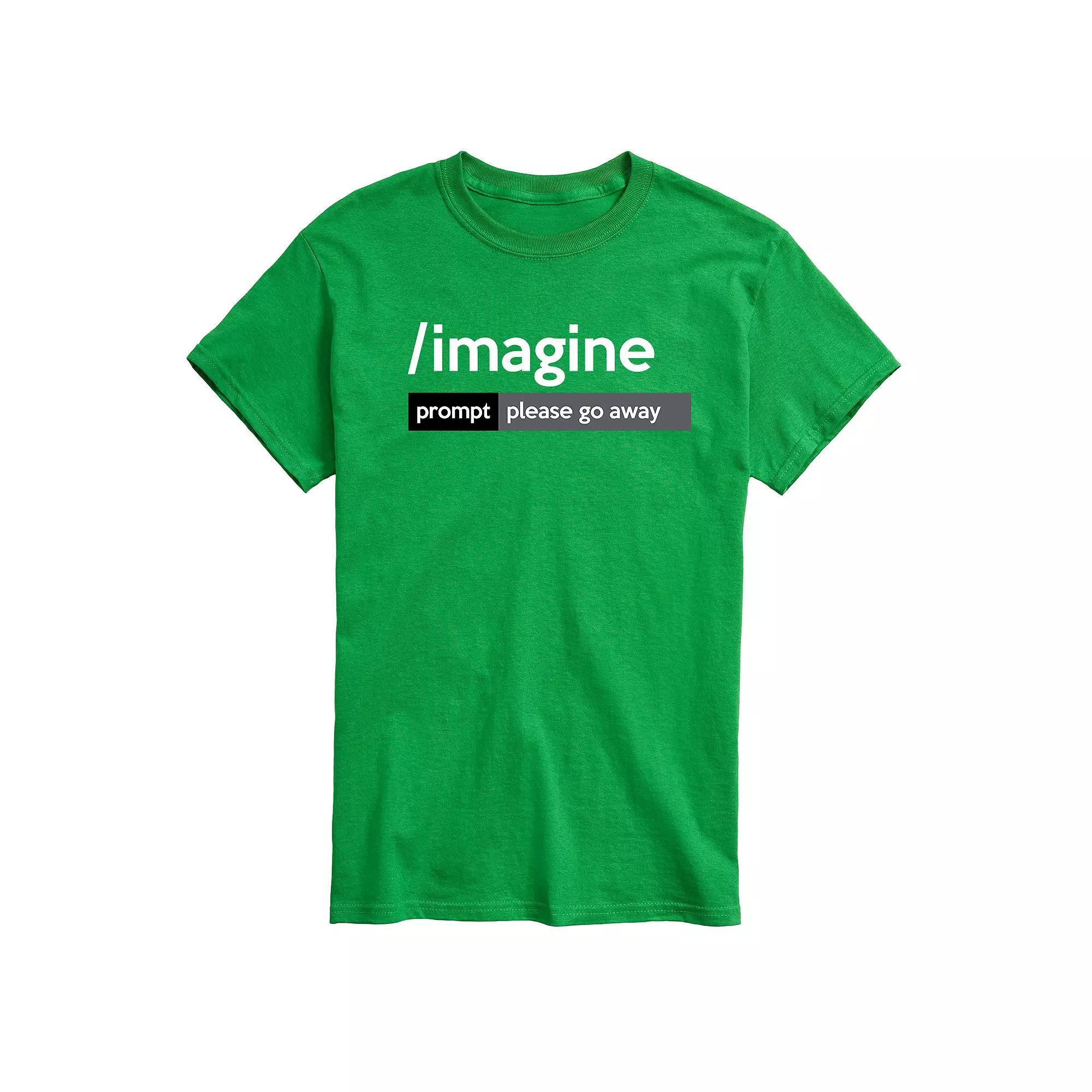 Mens AI Imagine Prompt Please Go Away Graphic Tee Product Image