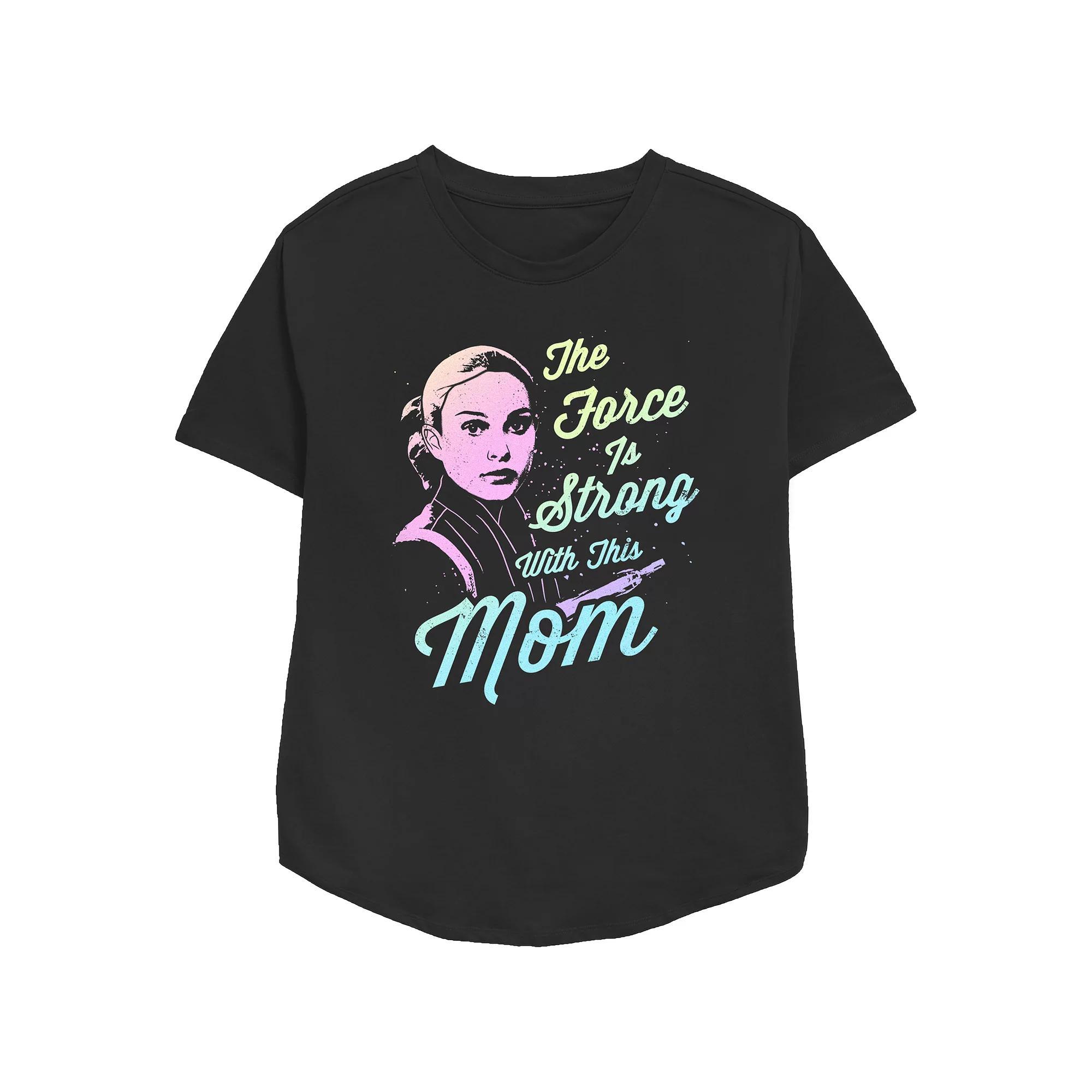 Women's Star Wars Amidala The Force Is Strong With This Mom Relaxed Fit Graphic Tee, Size: XS, Black Product Image