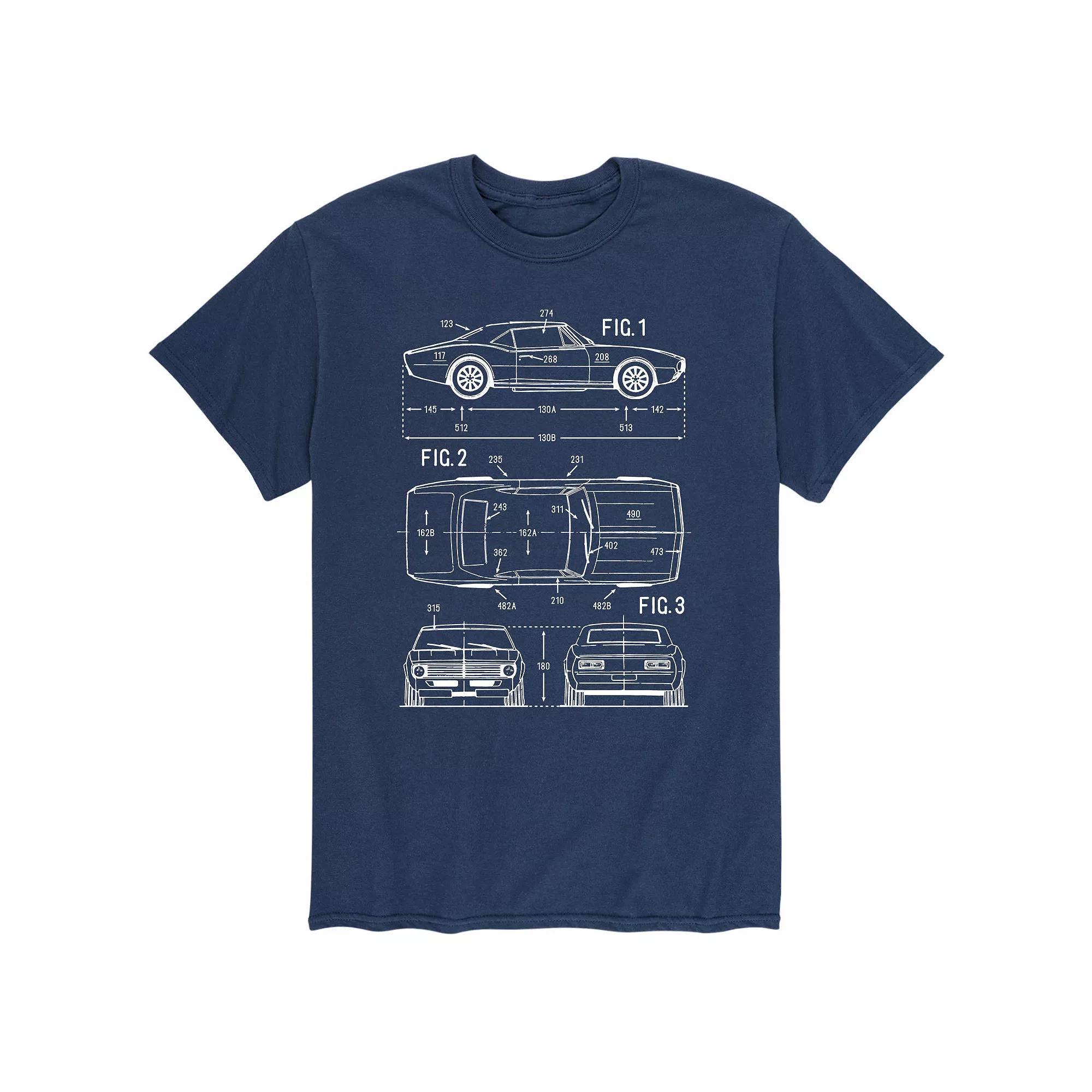 Mens Vintage Car Rendering Tee Product Image