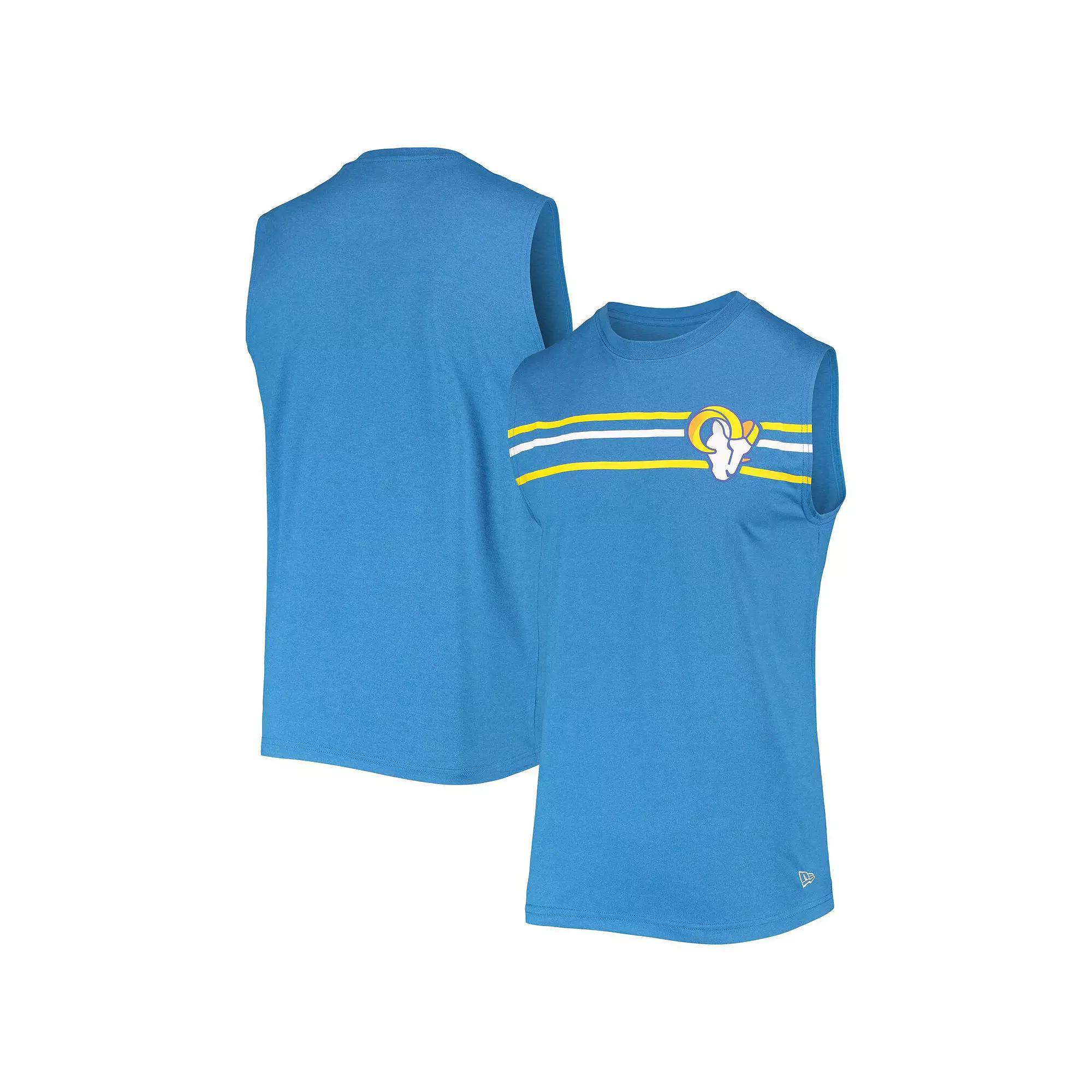 Mens New Era Royal Los Angeles Rams Brushed Sleeveless Tank Top Product Image