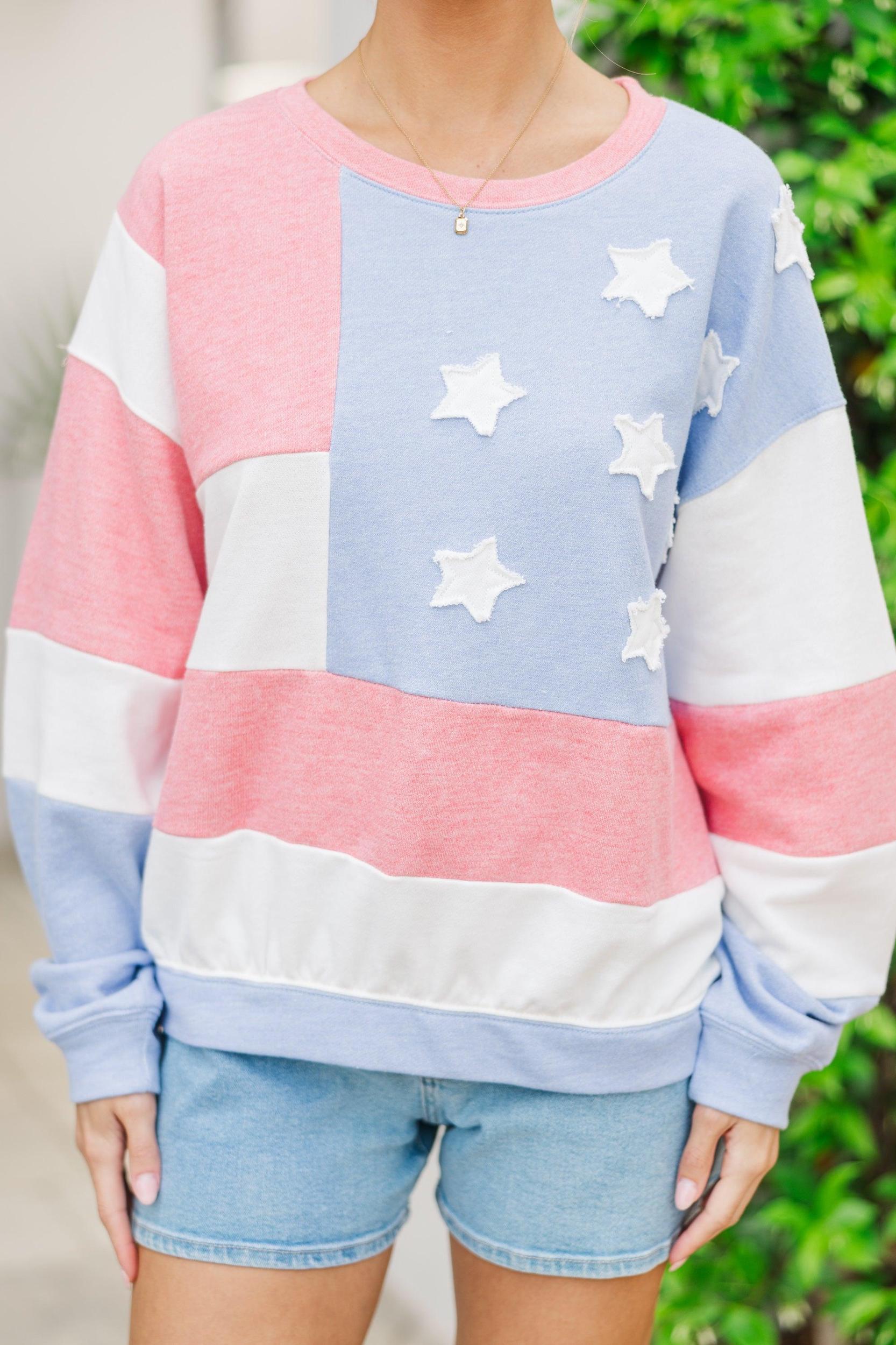 Searching For The Best Blue Starts & Stripes Pullover Female Product Image