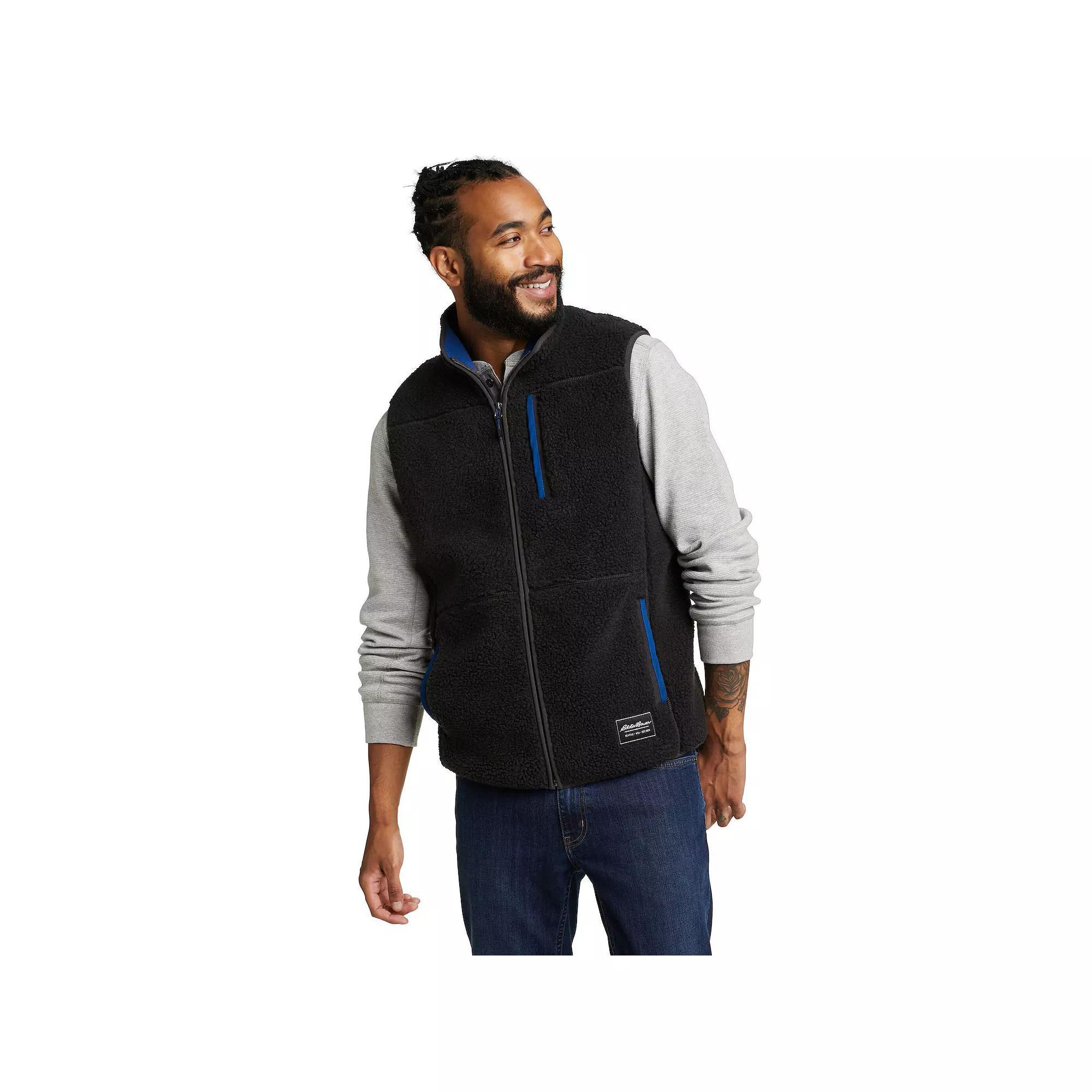 Men's Eddie Bauer Chilali Faux Shearling Fleece Vest, Size: Large, Oyster Product Image
