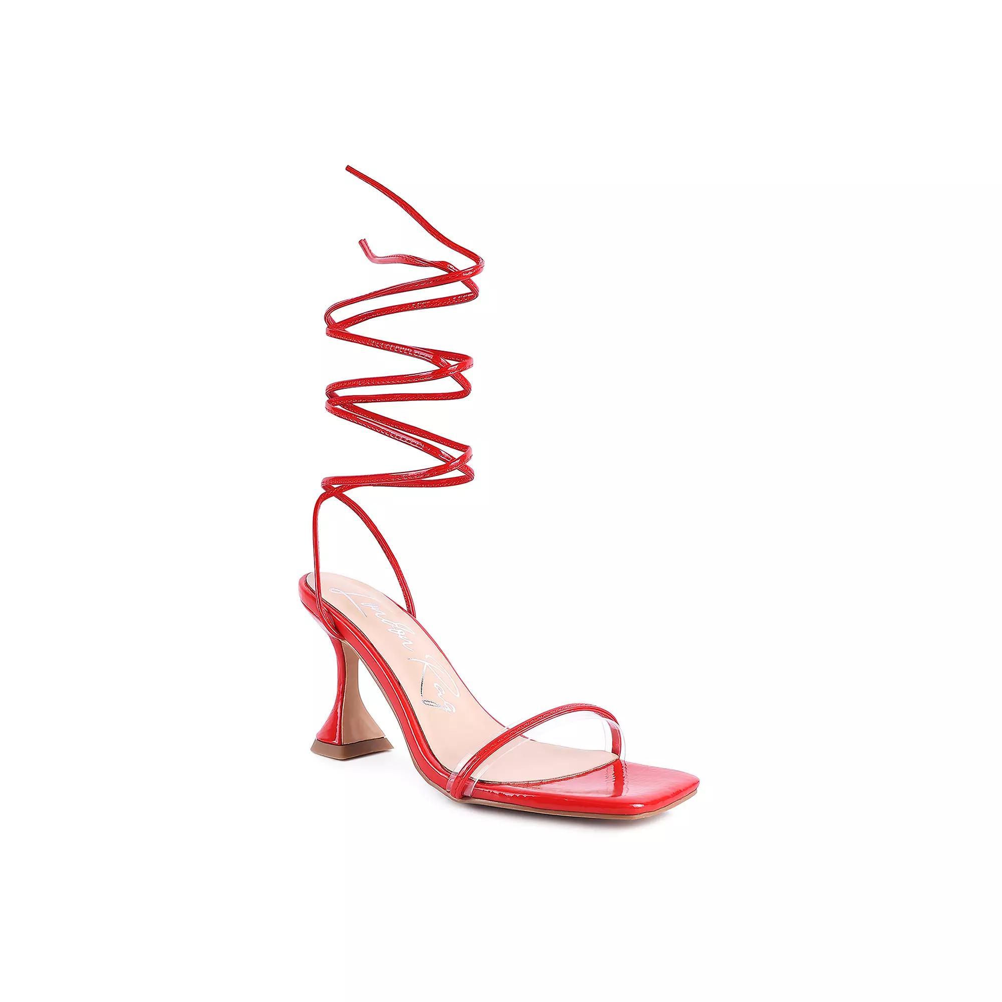 London Rag Biten Berry Spool Women's Heeled Lace-Up Sandal, Size: 5, Black Product Image