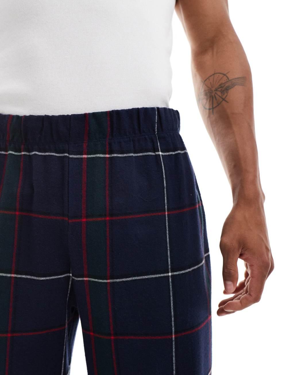 ASOS DESIGN tartan lounge pant in navy Product Image