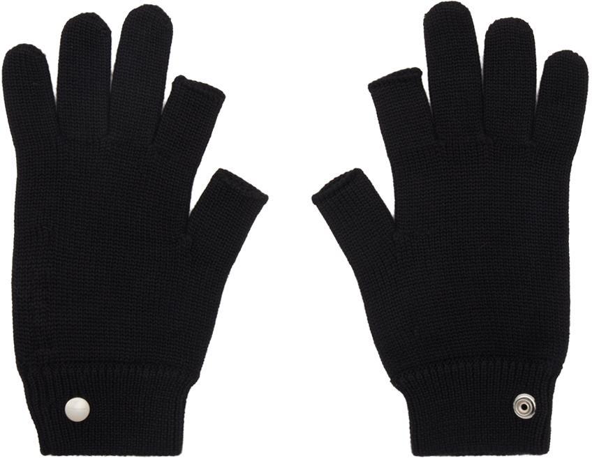 RICK OWENS Black Porterville Touchscreen Gloves In 09 Black Product Image