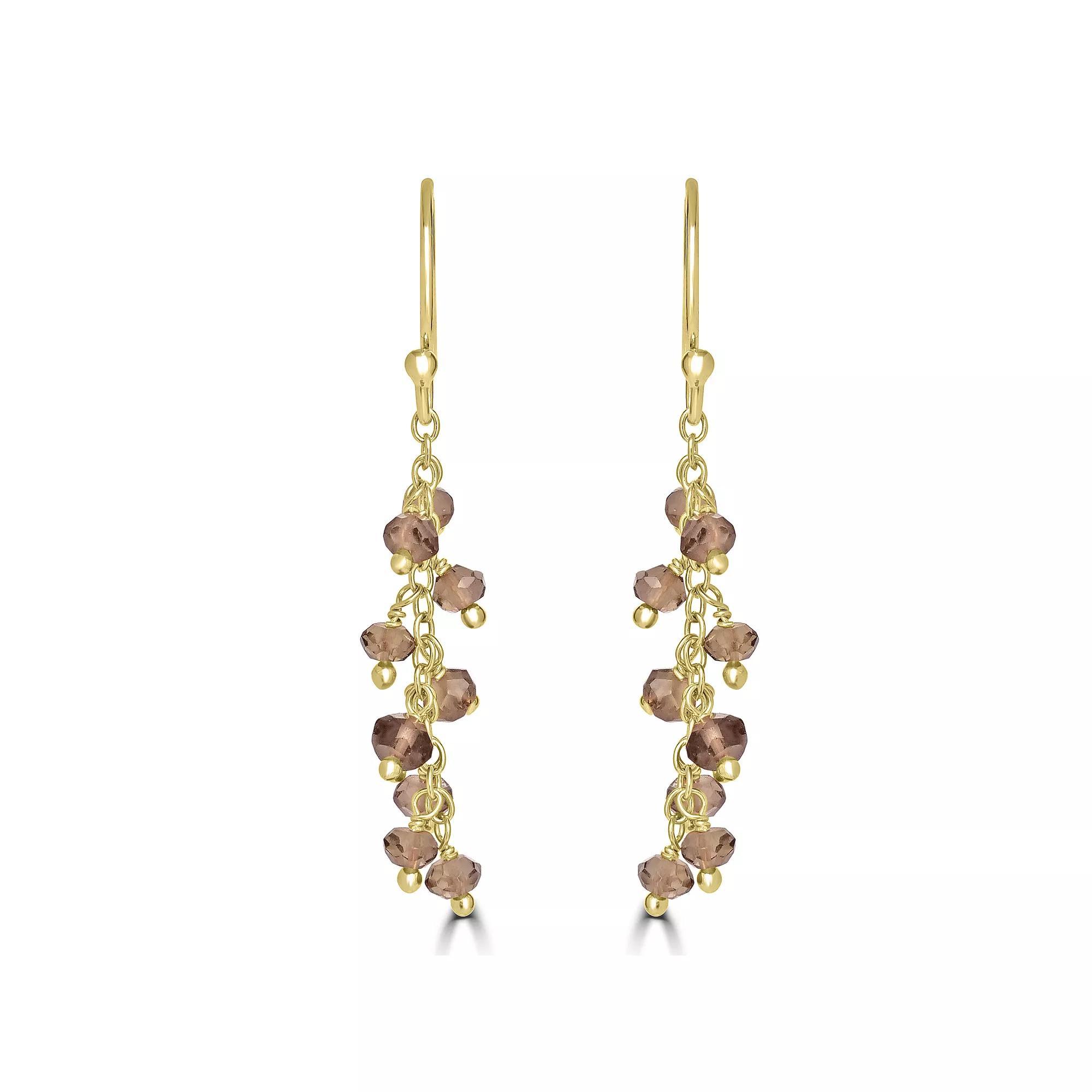 Gemistry 14k Gold Over Sterling Silver Gemstone Beaded Drop Earrings, Women's, Turquoise Product Image
