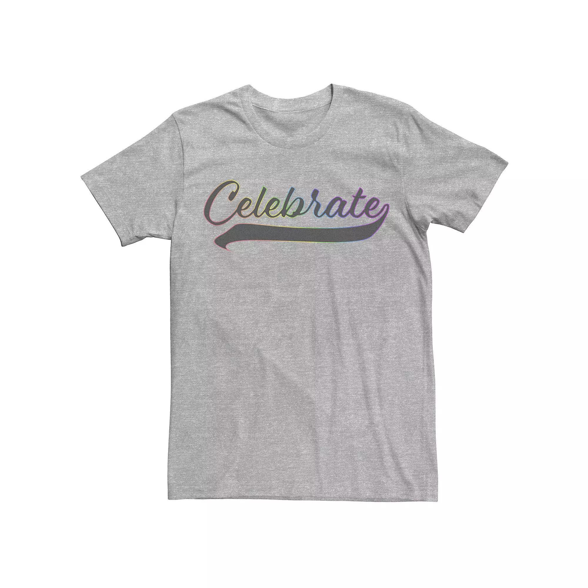 Men's Celebrate Swash Rainbow Tee, Size: XXL, Athletic Grey Product Image