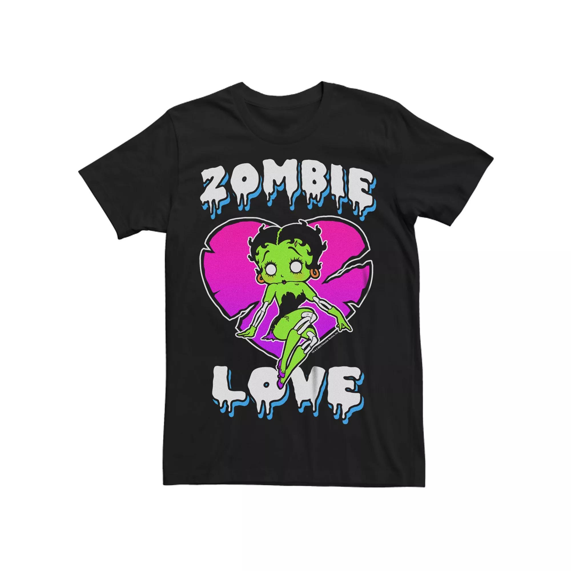 Big & Tall Betty Boop Zombie Love Fluorescent Colors Graphic Tee, Men's, Size: 4XL Tall, Black Product Image