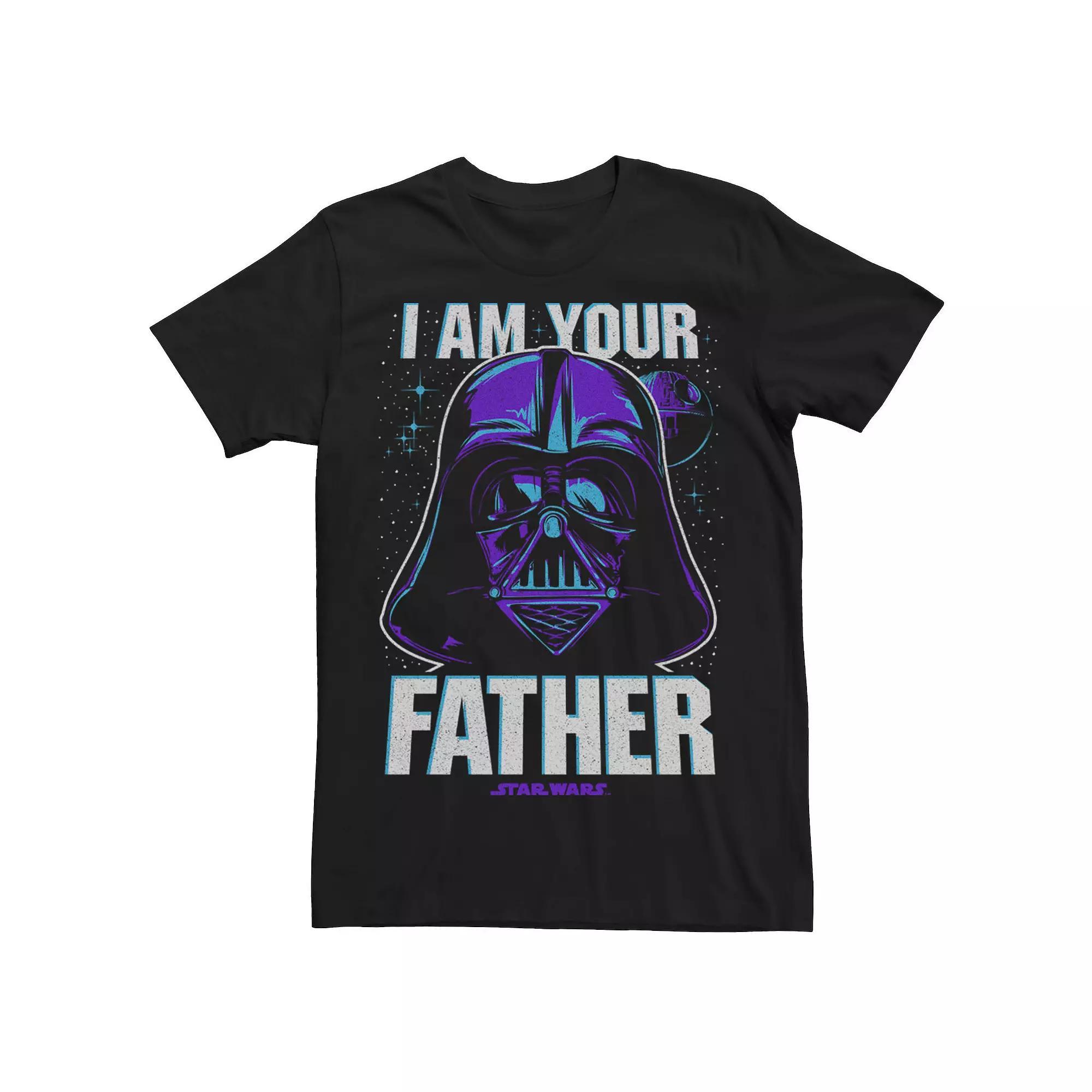 Men's Star Wars Vader I Am Your Father Purple Neon Tee, Size: 3XL, Black Product Image