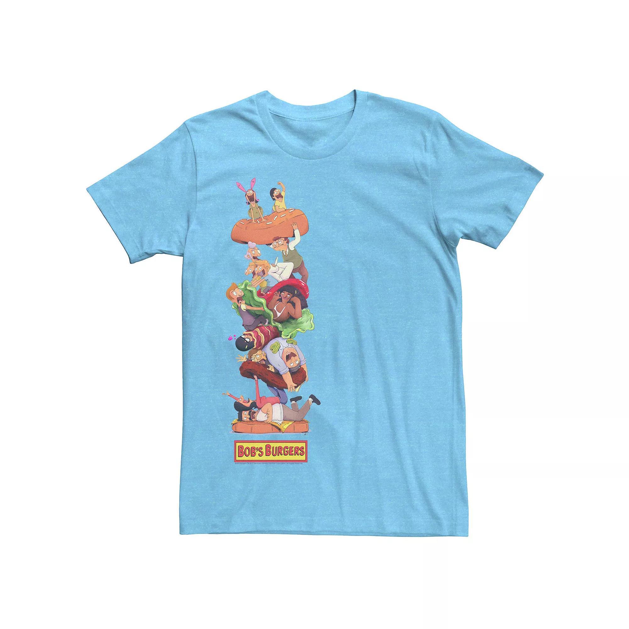 Men's Bobs Burgers Character Stack Painting Tee, Size: Medium, Light Blue Grey Product Image