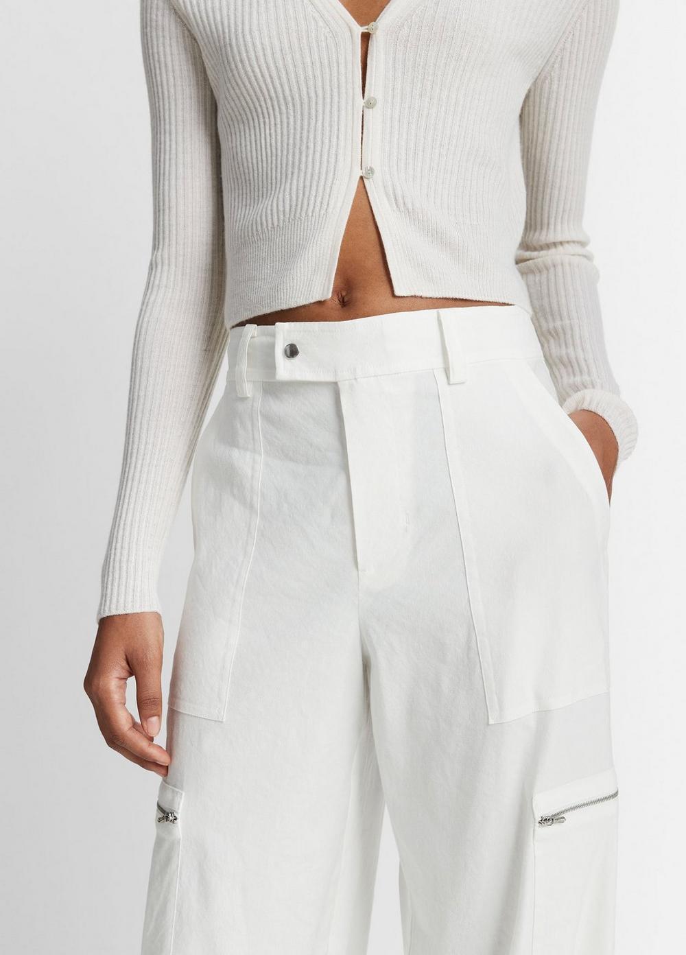 Womens Low-Rise Cropped Parachute Pant, Off White, Size 4 Vince Product Image
