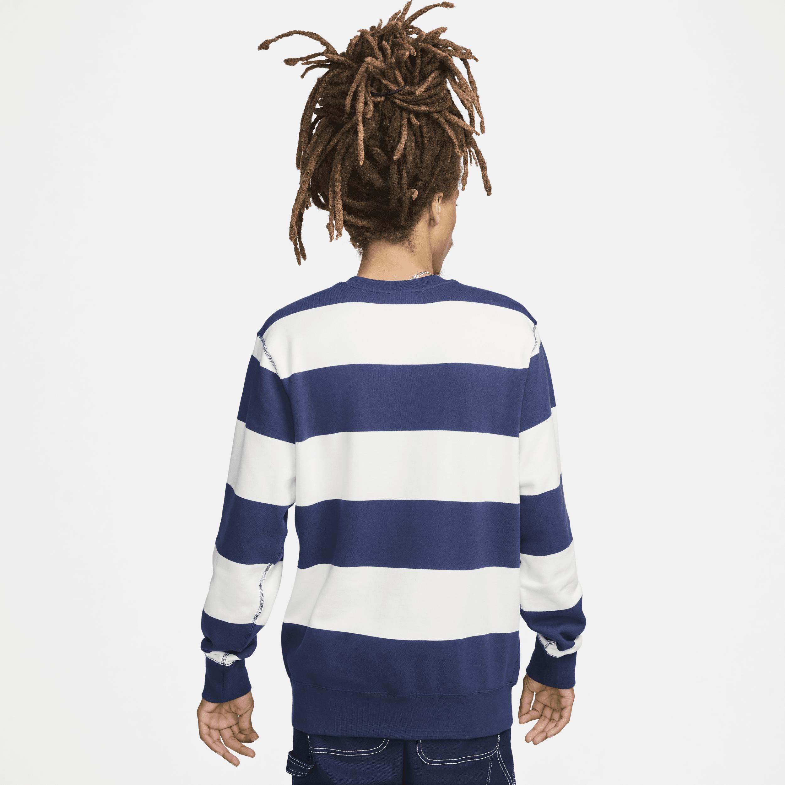Nike Mens Club Fleece Striped Heavyweight French Terry Crewneck Sweatshirt Product Image