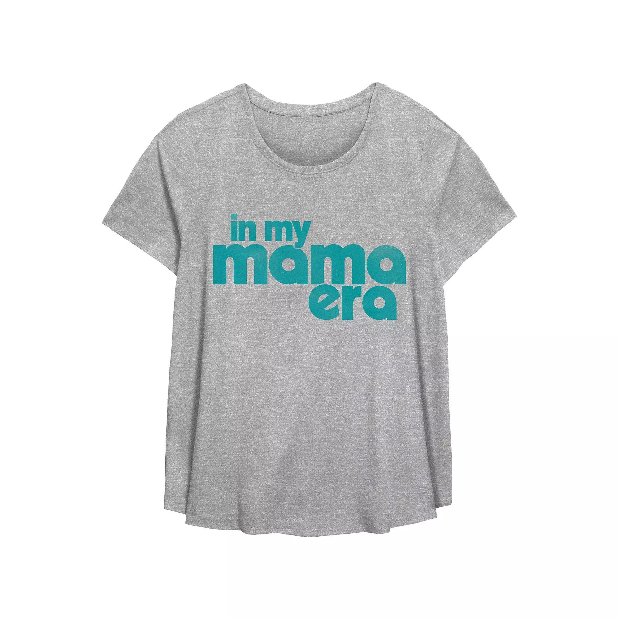 Plus Size In My Mama Era Scoop Hem Flow Graphic Tee, Women's, Size: 4XL, Grey Gray Product Image