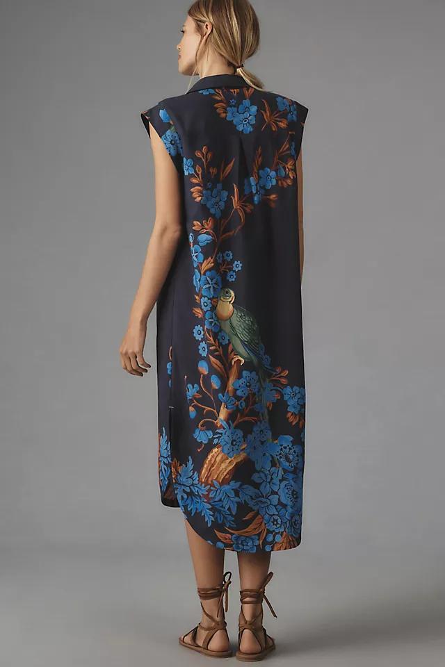 The Lillian Cap-Sleeve Button-Front Midi Dress by Maeve Product Image