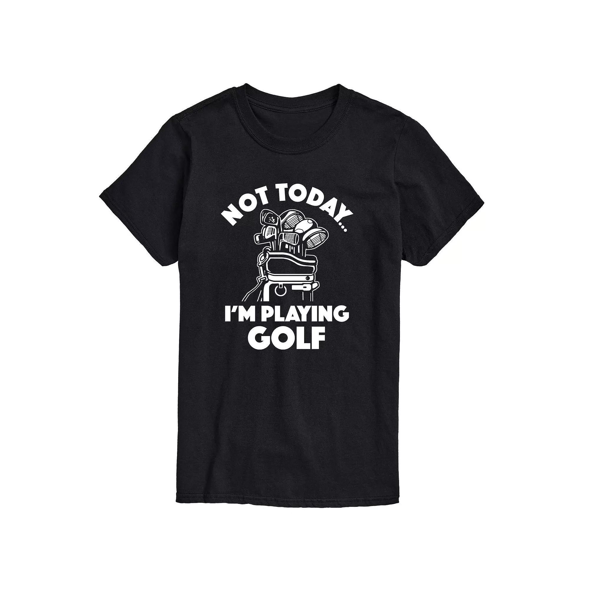 Mens Not Today Im Playing Golf Graphic Tee Grey Red Product Image