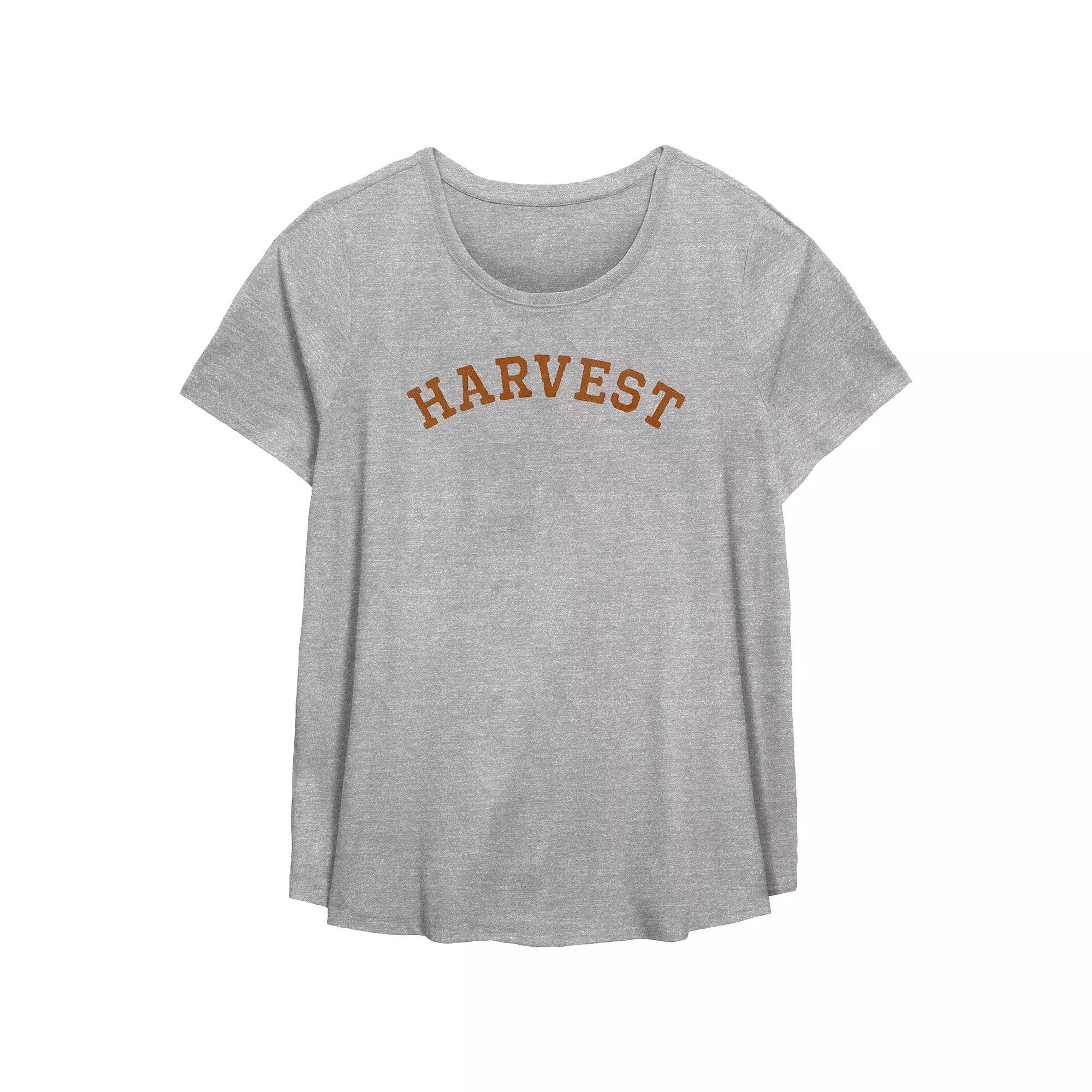 Plus Size Harvest Flowy Graphic Tee, Women's, Size: 1XL, Grey Gray Product Image