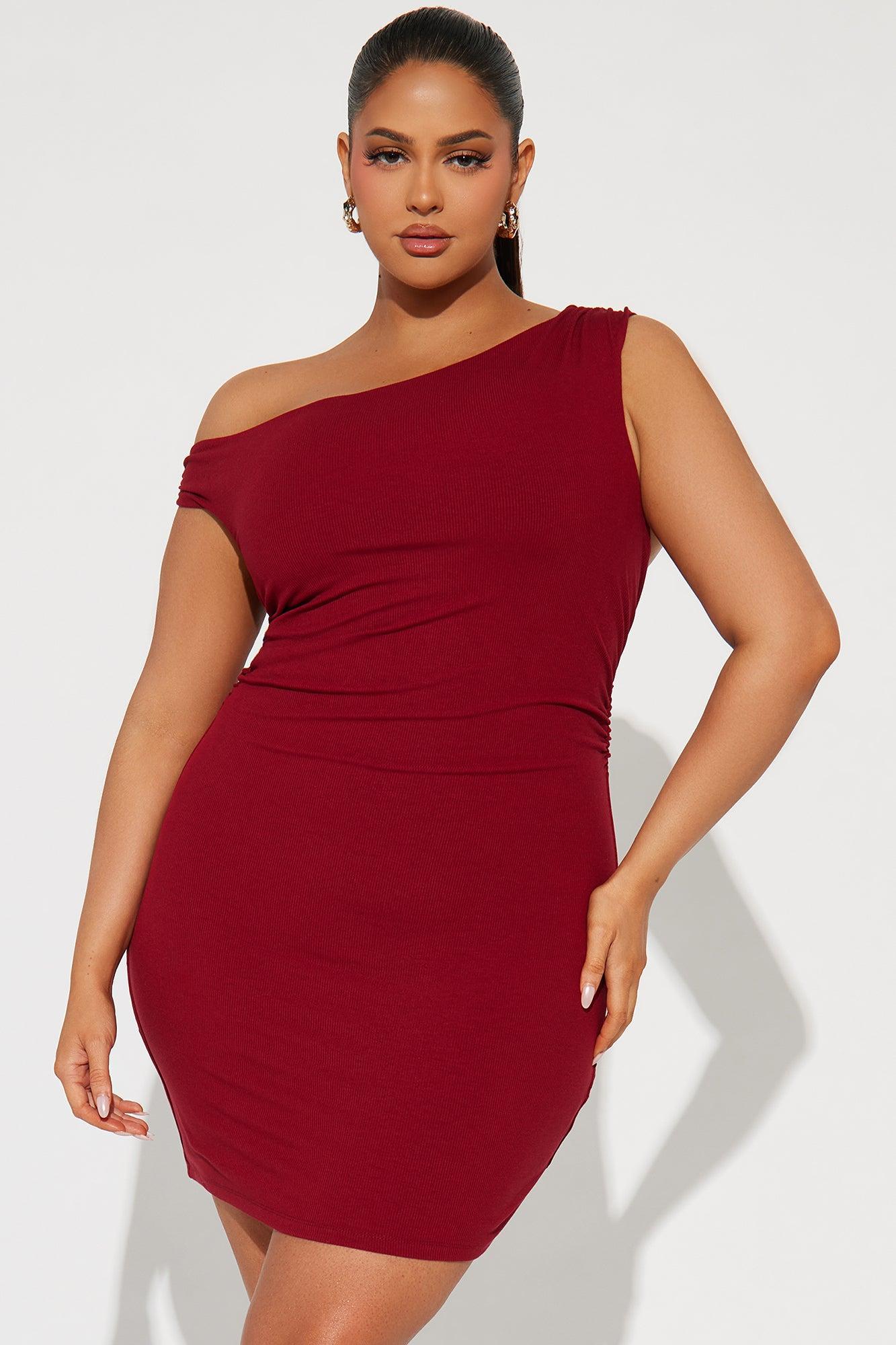 Beloved One Ribbed Mini Dress - Burgundy Product Image