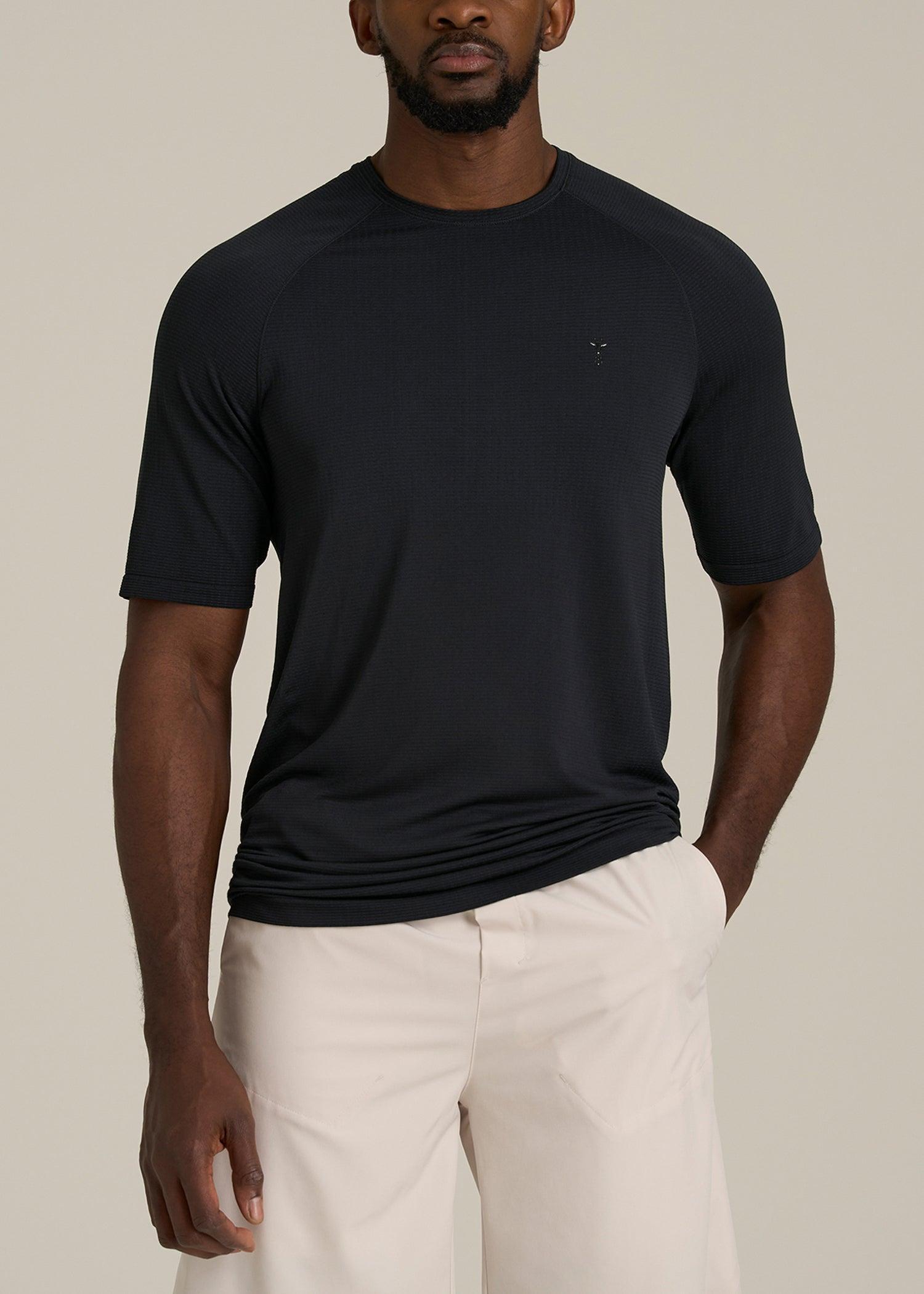 Vented Training Top for Tall Men in Black Product Image