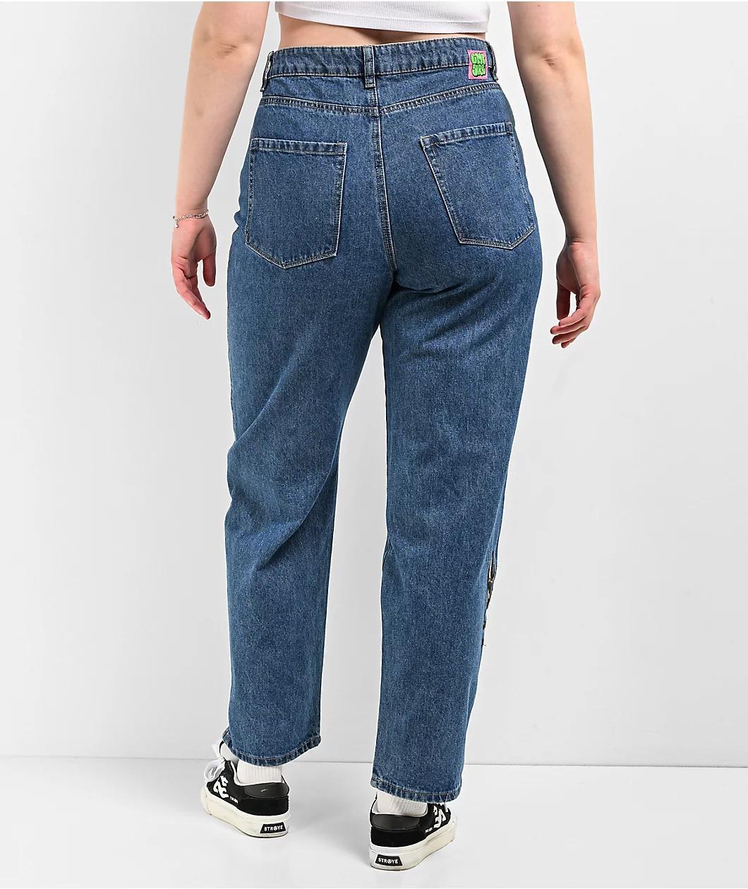 Empyre Tori Scorpion Embroidery Blue Skate Jeans Product Image