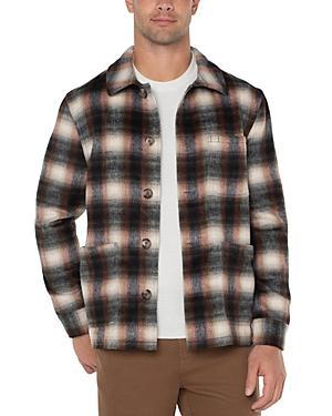 Liverpool Los Angeles Patch Pocket Shacket (Cream/Rust Multi) Men's Short Sleeve Knit Product Image