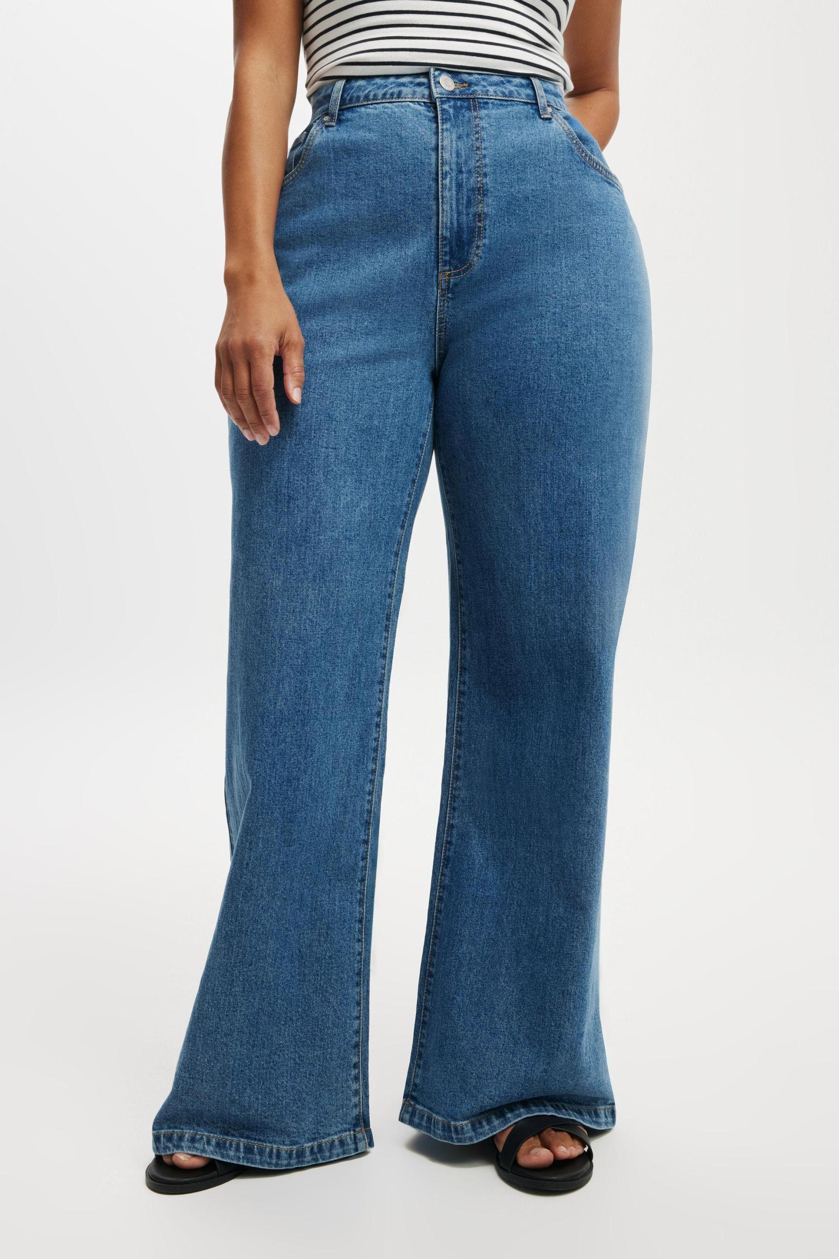Cotton On Women - Curvy Stretch Wide Jean - Stone blue Product Image