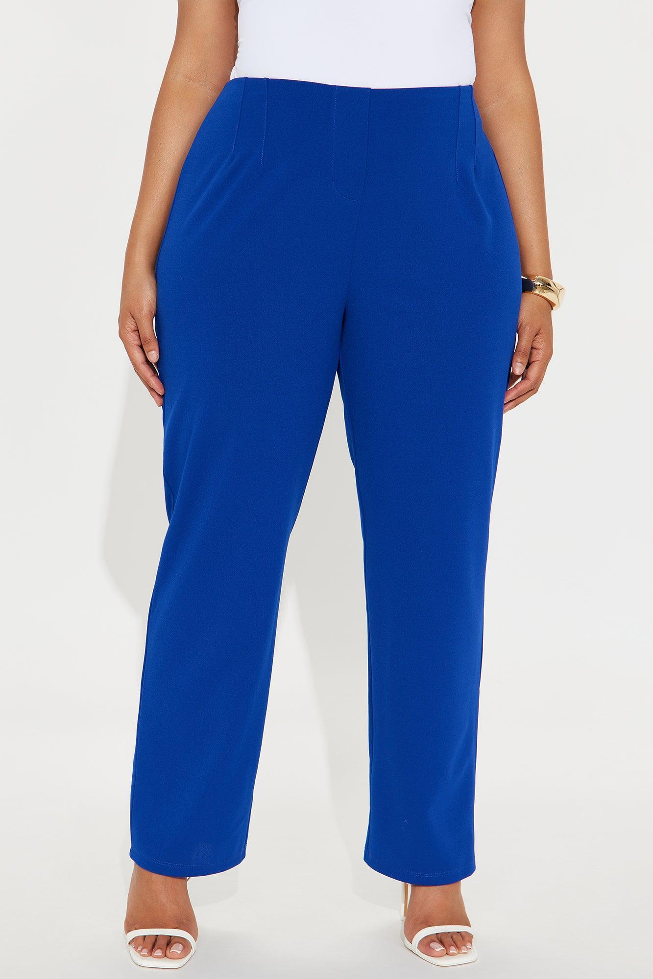 Set My Mind On You Crepe Straight Leg Pant - Royal Female Product Image