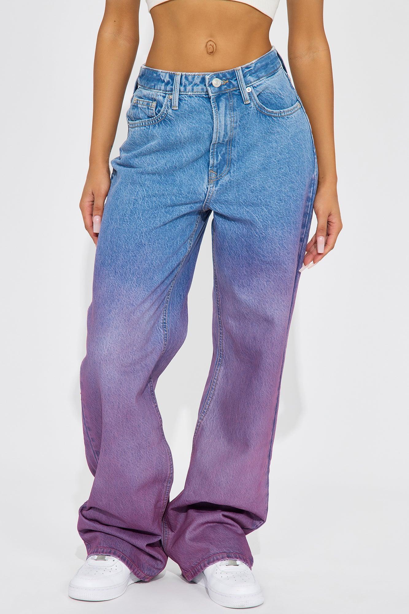 Amala Gradient Straight Leg Jeans - Purple Product Image