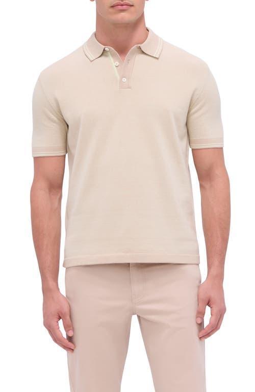 BUGATCHI Men's 3-button Polo Sweater In Desert Product Image