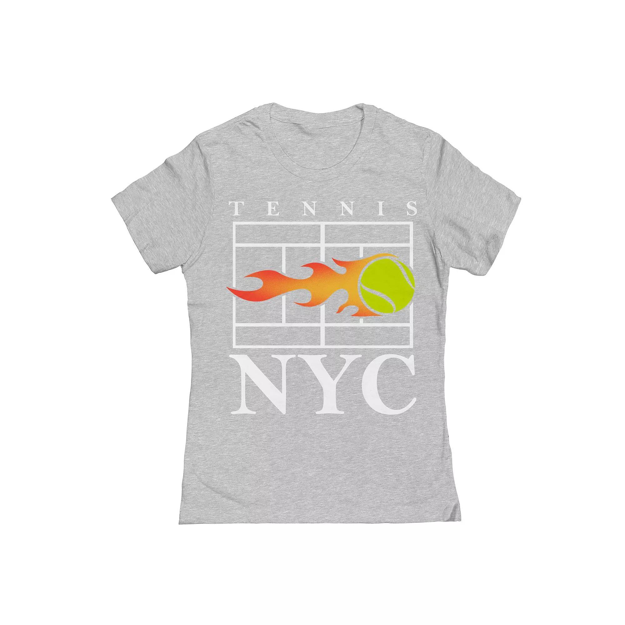Junior's Nyc Tennis Womens Graphic Tee, Girl's, Size: Medium, Sport Gray Product Image
