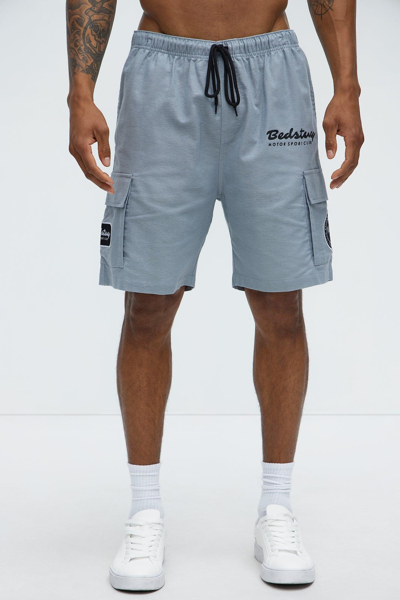 Bedstuy Patch Relaxed Shorts - Light Blue Product Image
