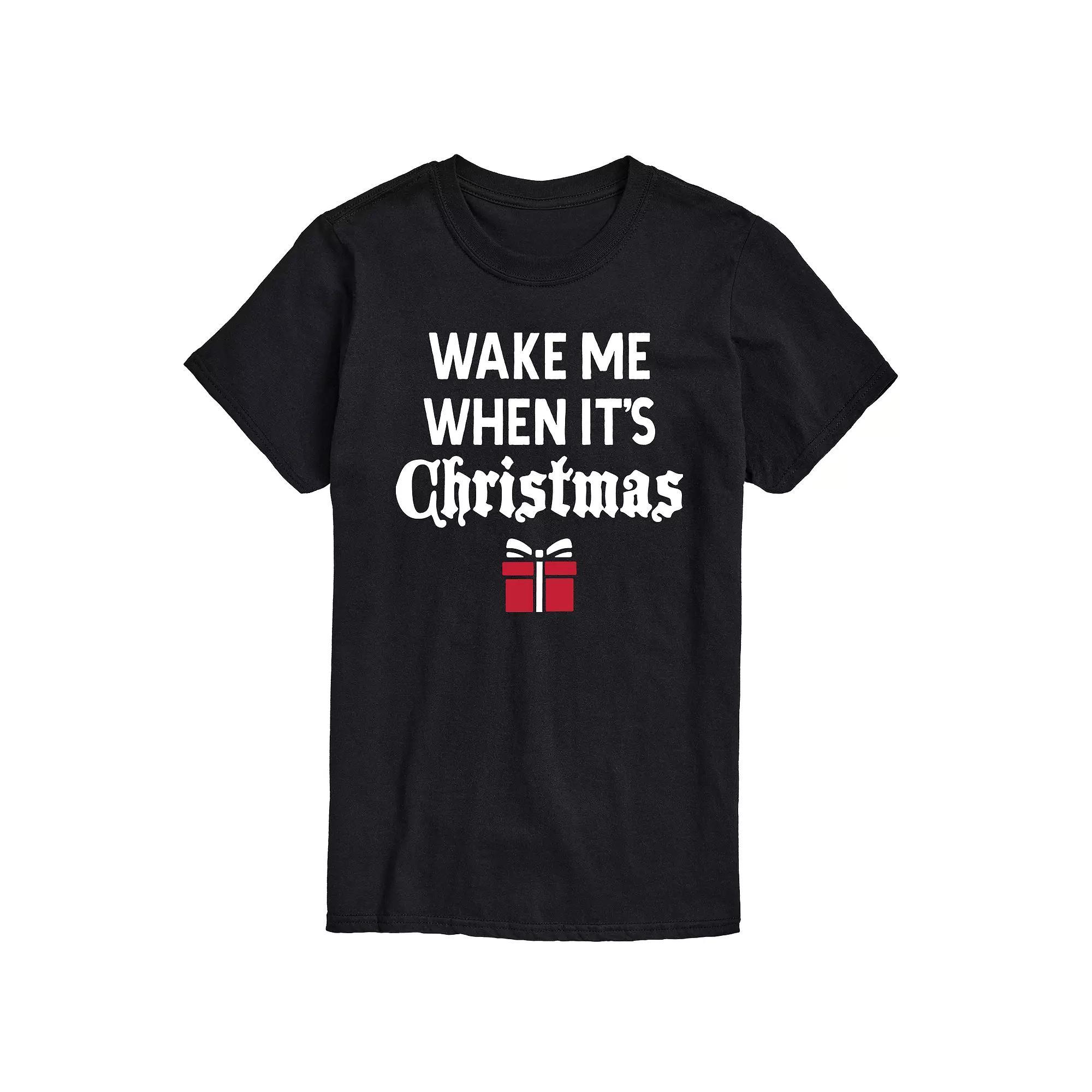 Big & Tall Wake Me Christmas Tee, Men's, Size: 3XB, Black Product Image