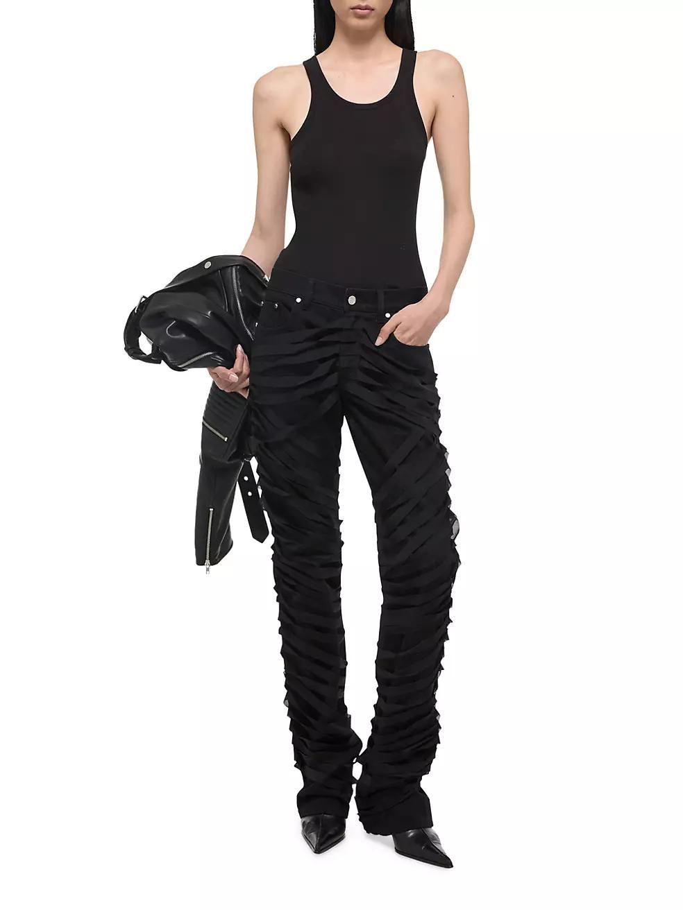 Ribbon Worker Mid-Rise Straight Jeans Product Image