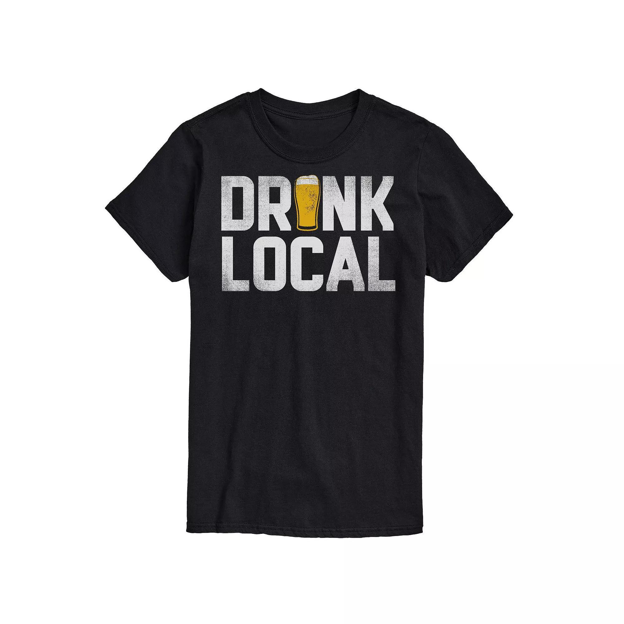 Big & Tall "Drink Local" Graphic Tee, Men's, Size: 3XL Tall, Black Product Image