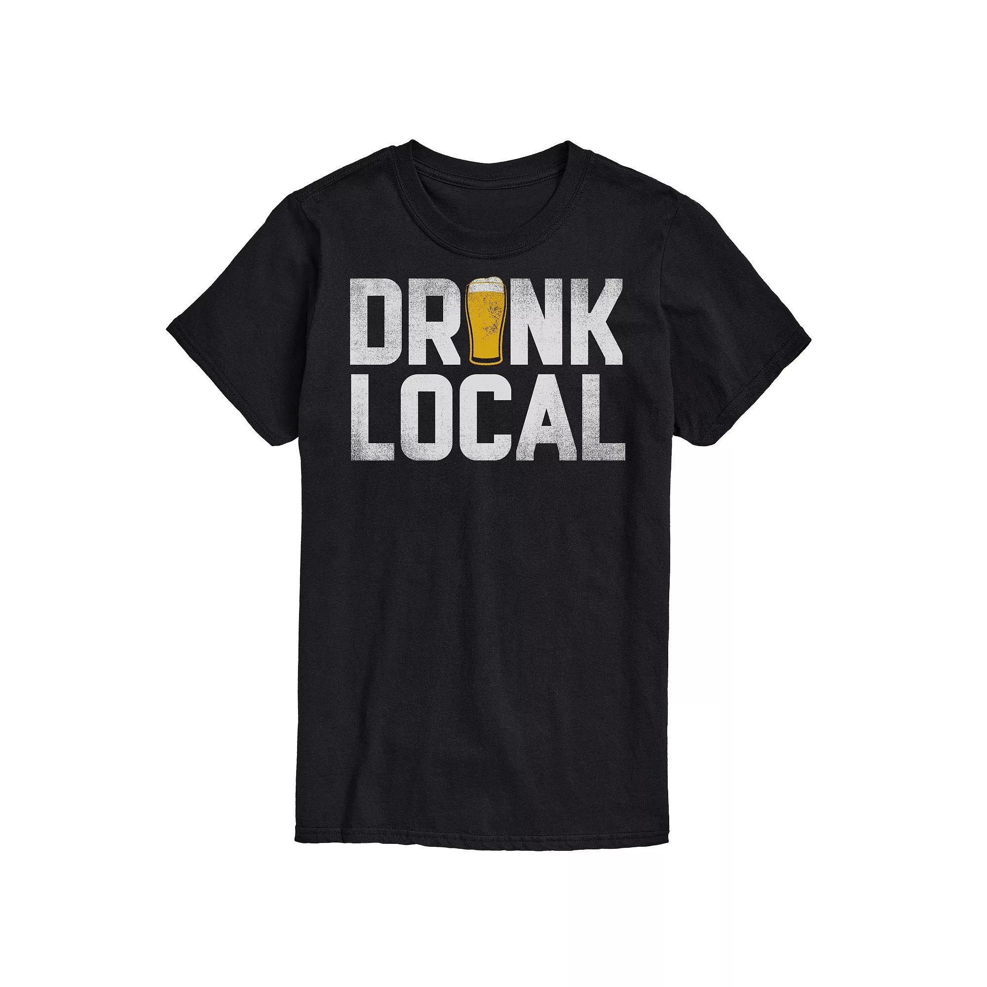 Big & Tall "Drink Local" Graphic Tee, Men's, Size: 3XL Tall, Black Product Image