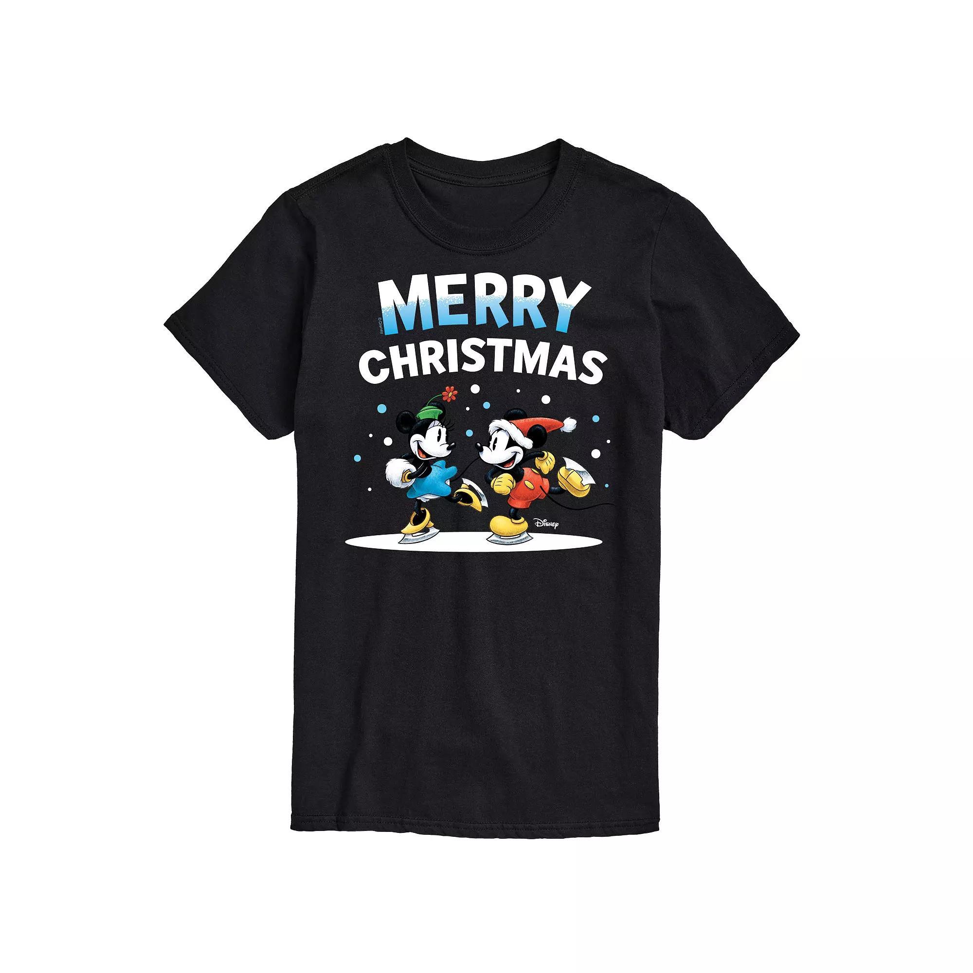 Disneys Big & Tall Merry Christmas Graphic Tee, Mens Blue Product Image